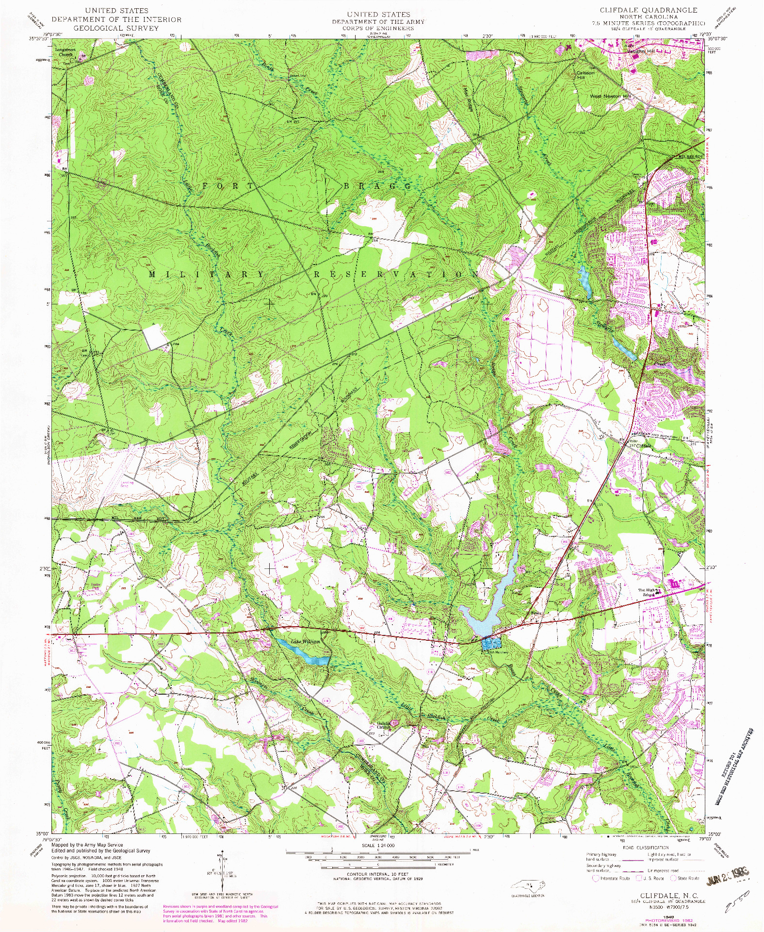 USGS 1:24000-SCALE QUADRANGLE FOR CLIFDALE, NC 1948