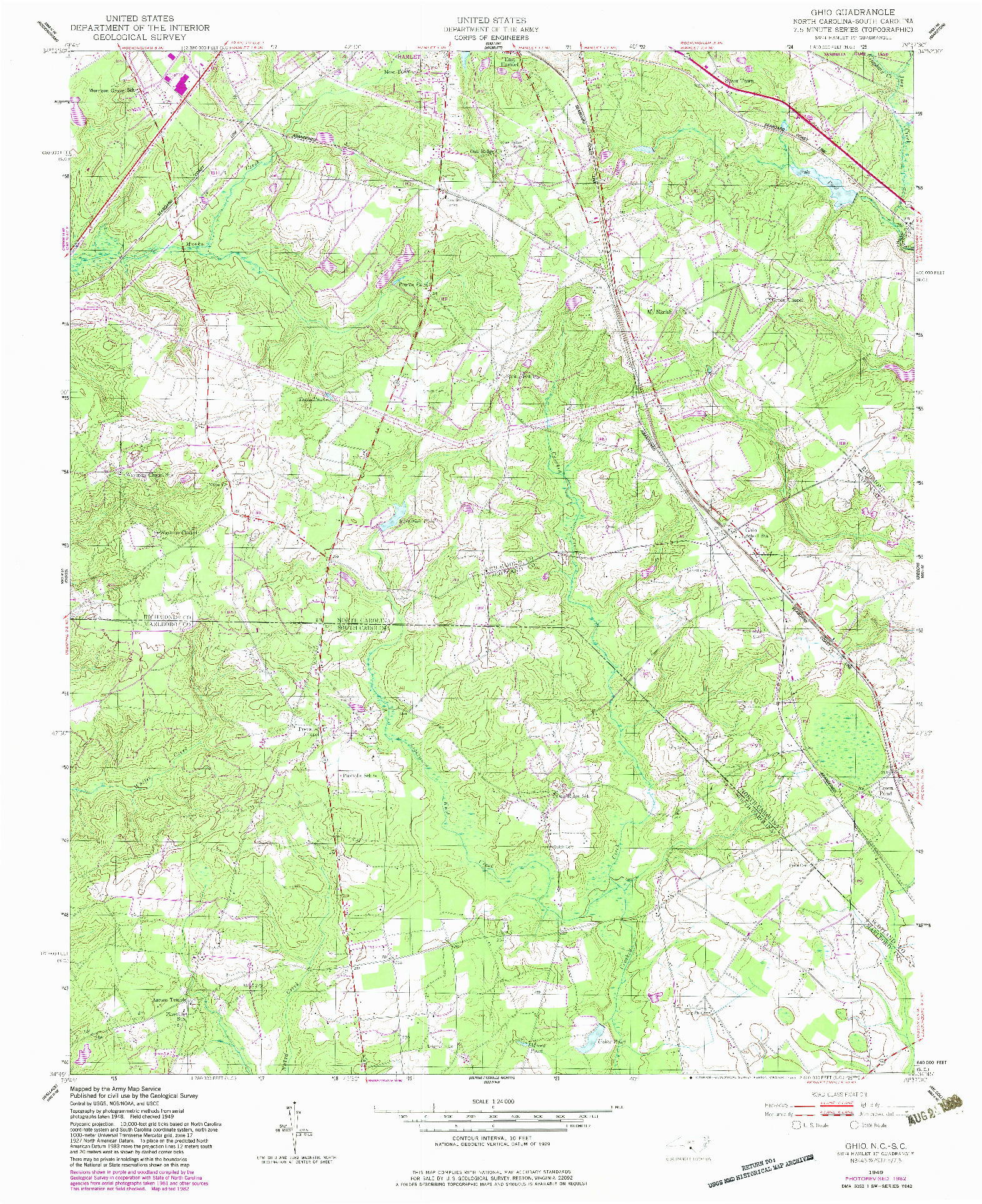 USGS 1:24000-SCALE QUADRANGLE FOR GHIO, NC 1949
