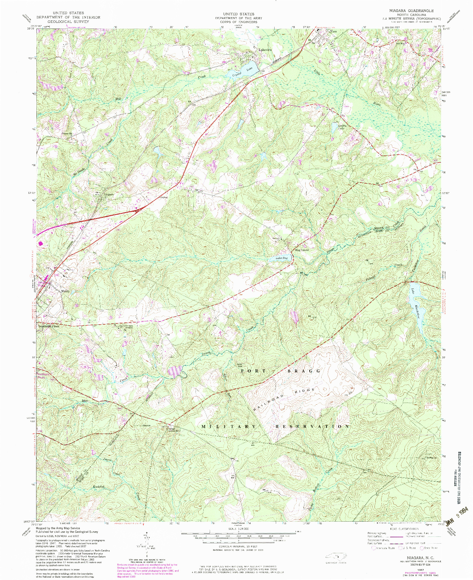 USGS 1:24000-SCALE QUADRANGLE FOR NIAGARA, NC 1957