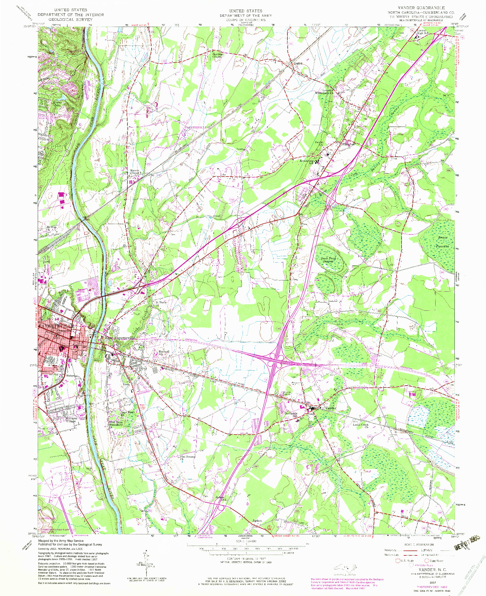 USGS 1:24000-SCALE QUADRANGLE FOR VANDER, NC 1957