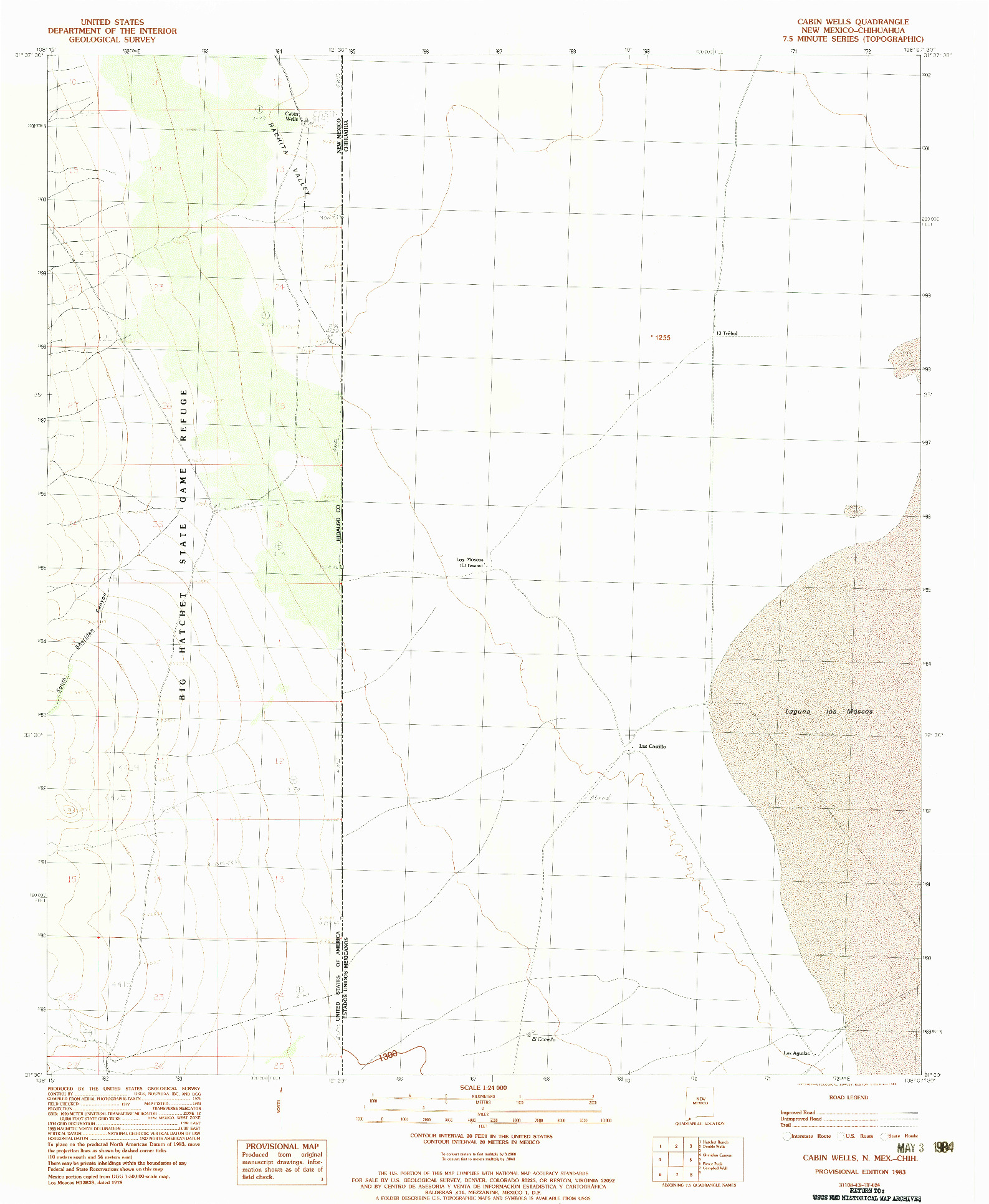 USGS 1:24000-SCALE QUADRANGLE FOR CABIN WELLS, NM 1983
