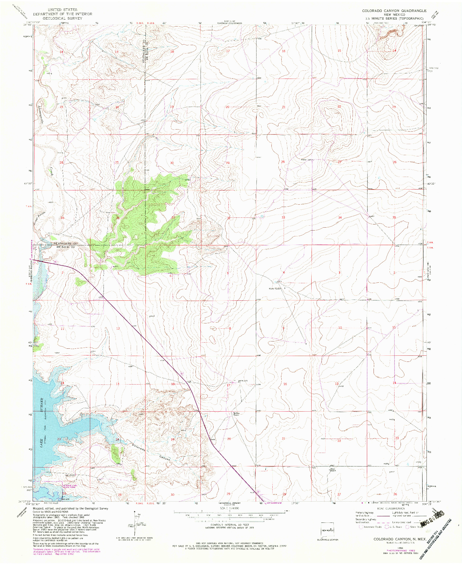 USGS 1:24000-SCALE QUADRANGLE FOR COLORADO CANYON, NM 1966