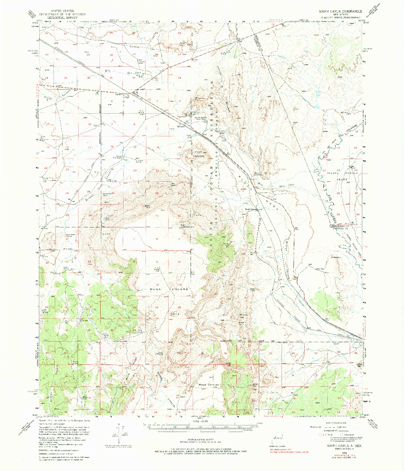 USGS 1:62500-SCALE QUADRANGLE FOR SOUTH GARCIA, NM 1956