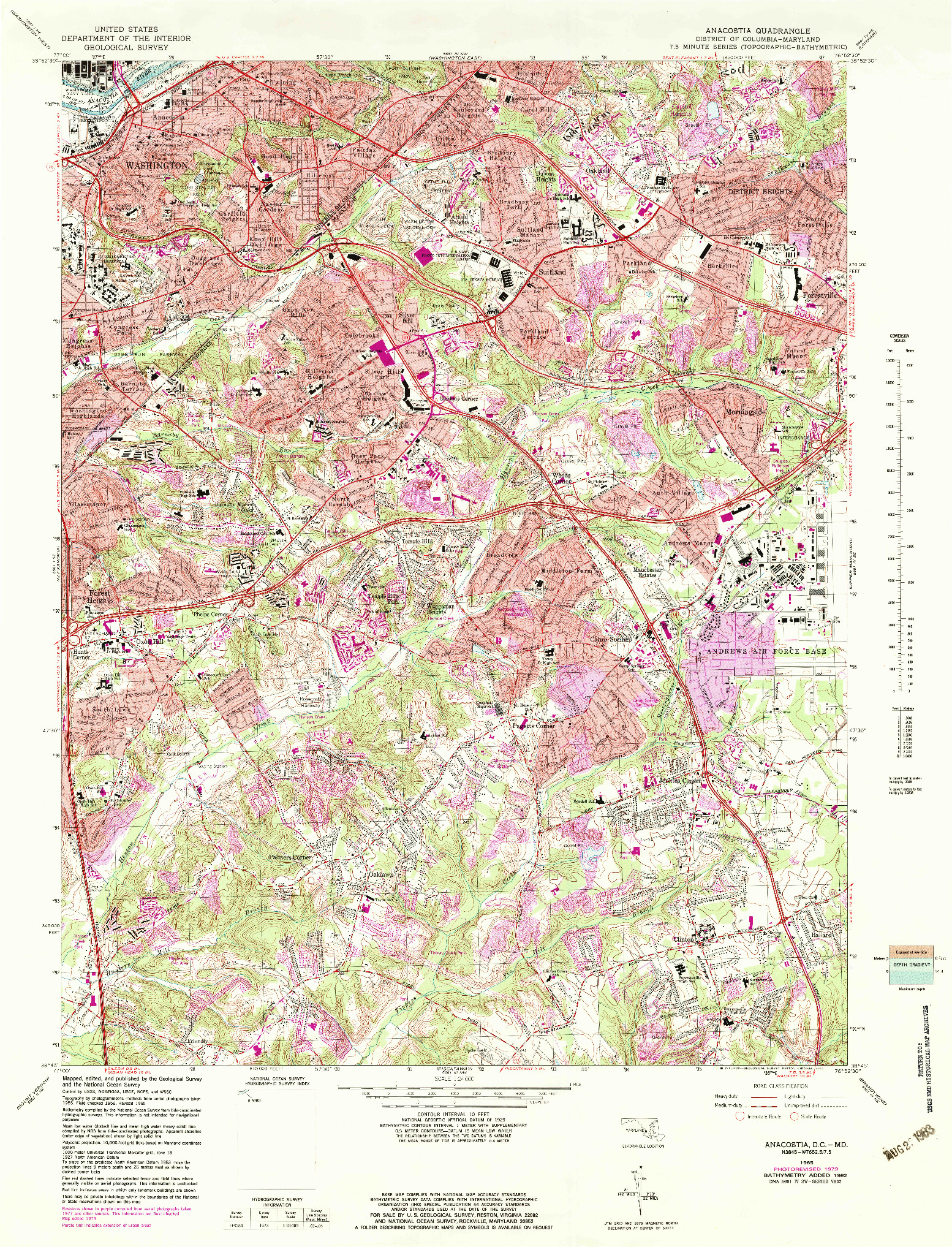 USGS 1:24000-SCALE QUADRANGLE FOR ANACOSTIA, DC 1965