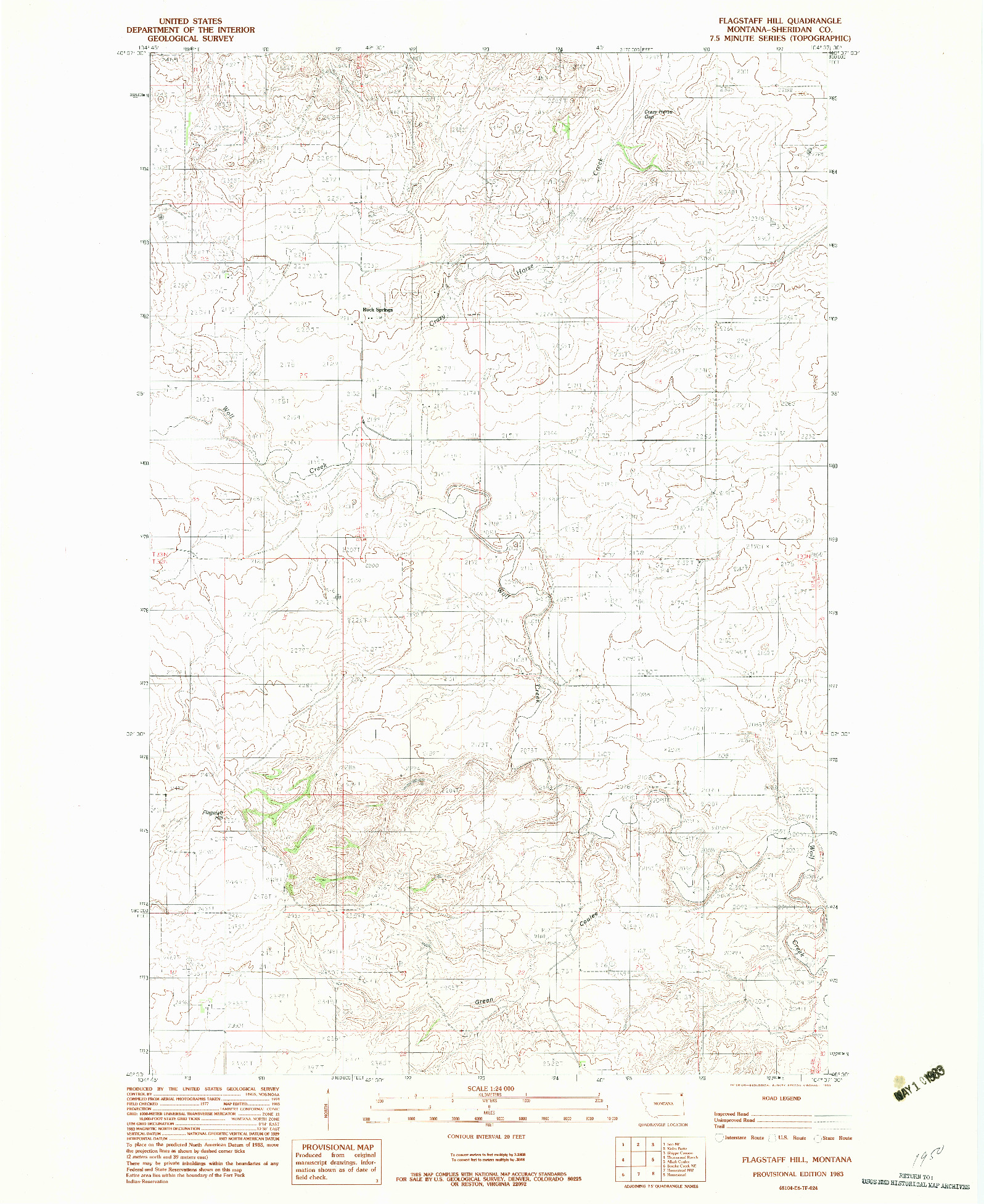 USGS 1:24000-SCALE QUADRANGLE FOR FLAGSTAFF HILL, MT 1983
