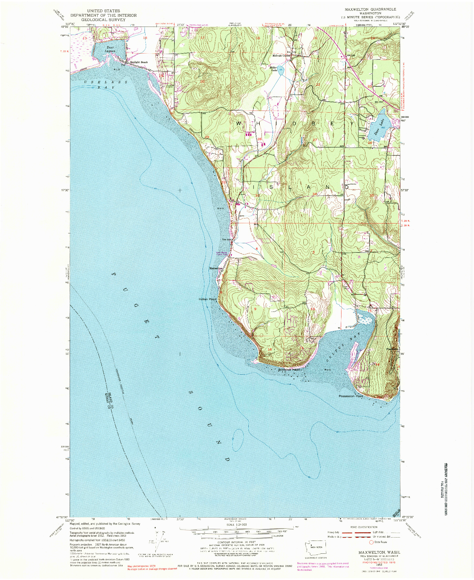 USGS 1:24000-SCALE QUADRANGLE FOR MAXWELTON, WA 1953