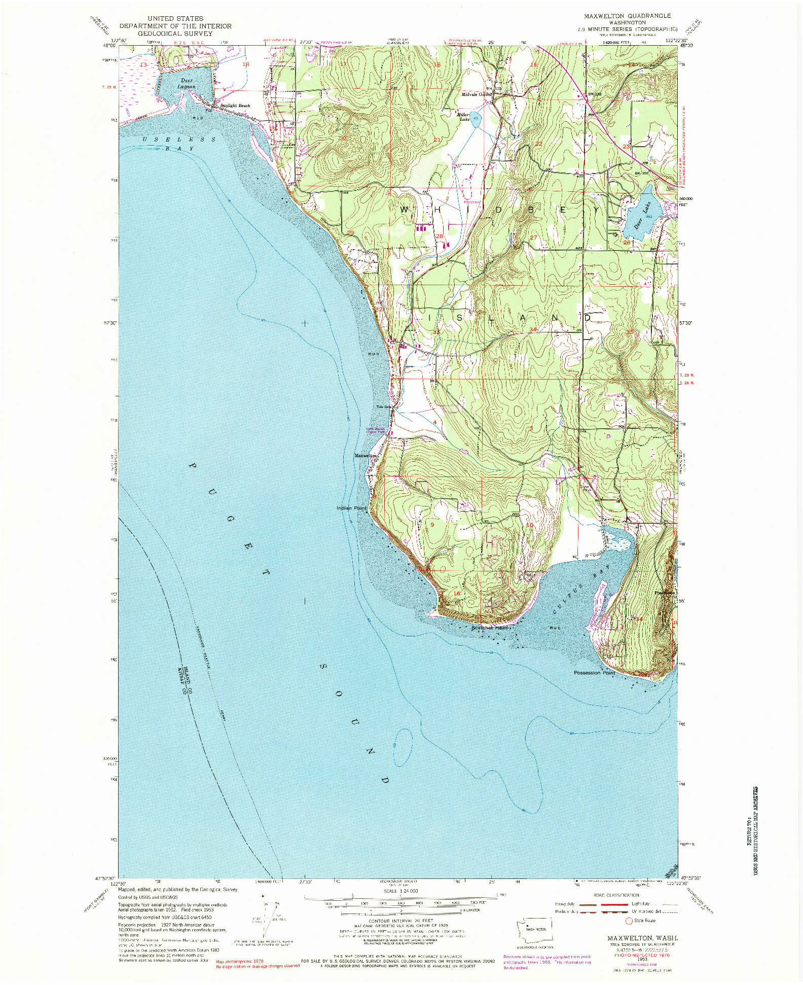 USGS 1:24000-SCALE QUADRANGLE FOR MAXWELTON, WA 1953
