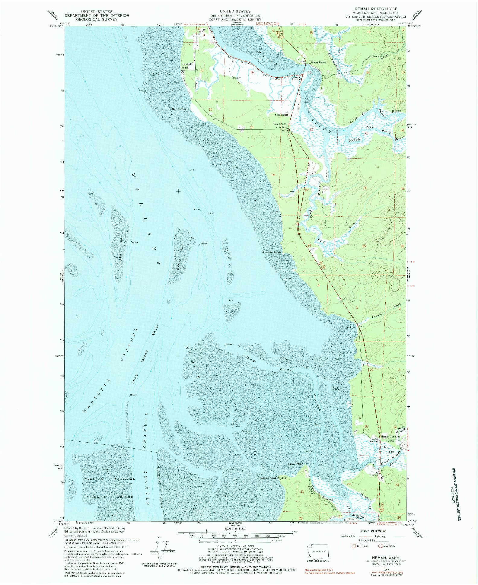 USGS 1:24000-SCALE QUADRANGLE FOR NEMAH, WA 1957