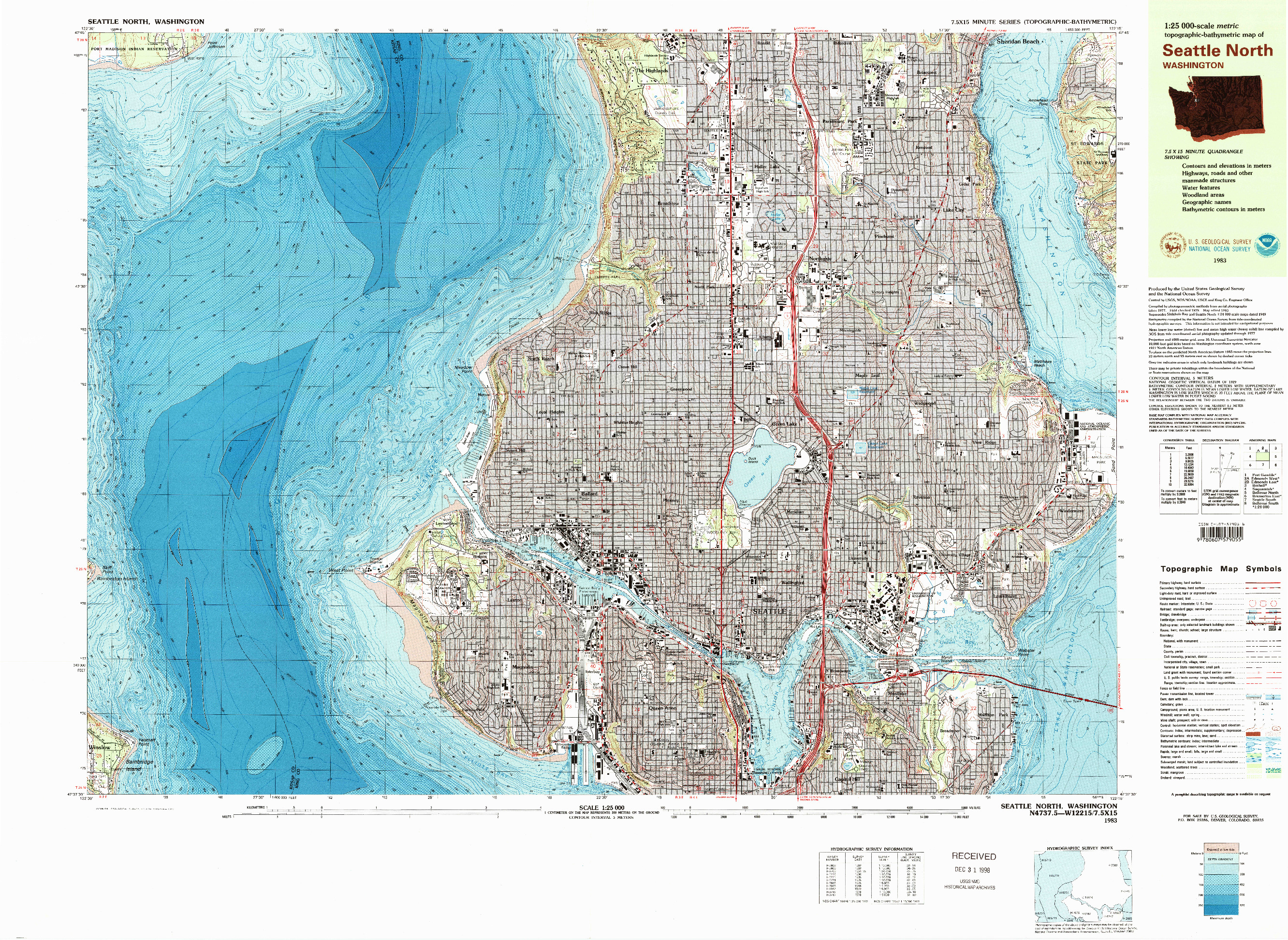 USGS 1:25000-SCALE QUADRANGLE FOR SEATTLE NORTH, WA 1983