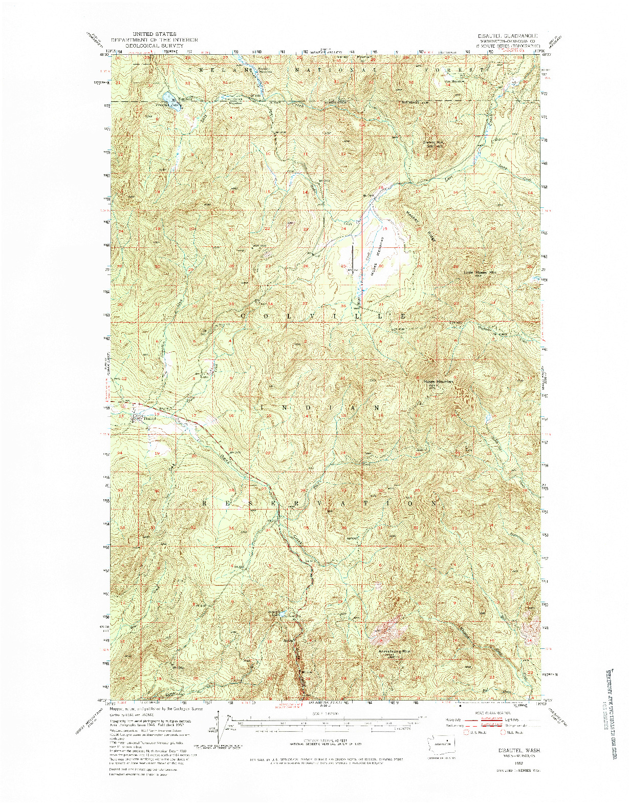 USGS 1:62500-SCALE QUADRANGLE FOR DISAUTEL, WA 1952