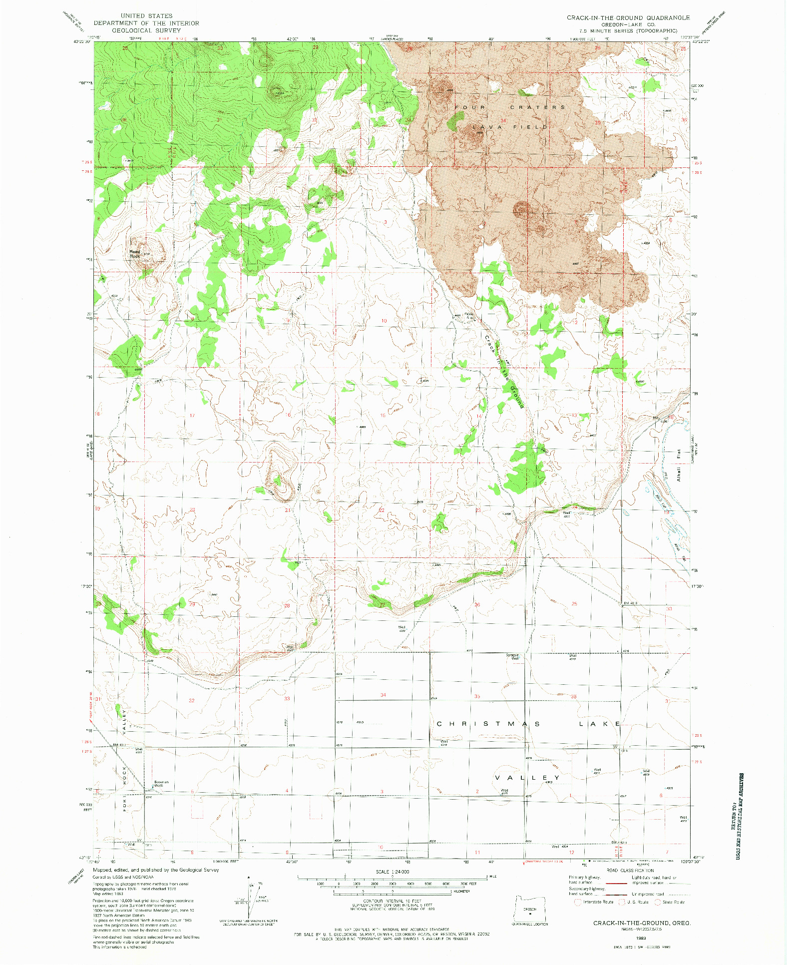 USGS 1:24000-SCALE QUADRANGLE FOR CRACK-IN-THE-GROUND, OR 1983