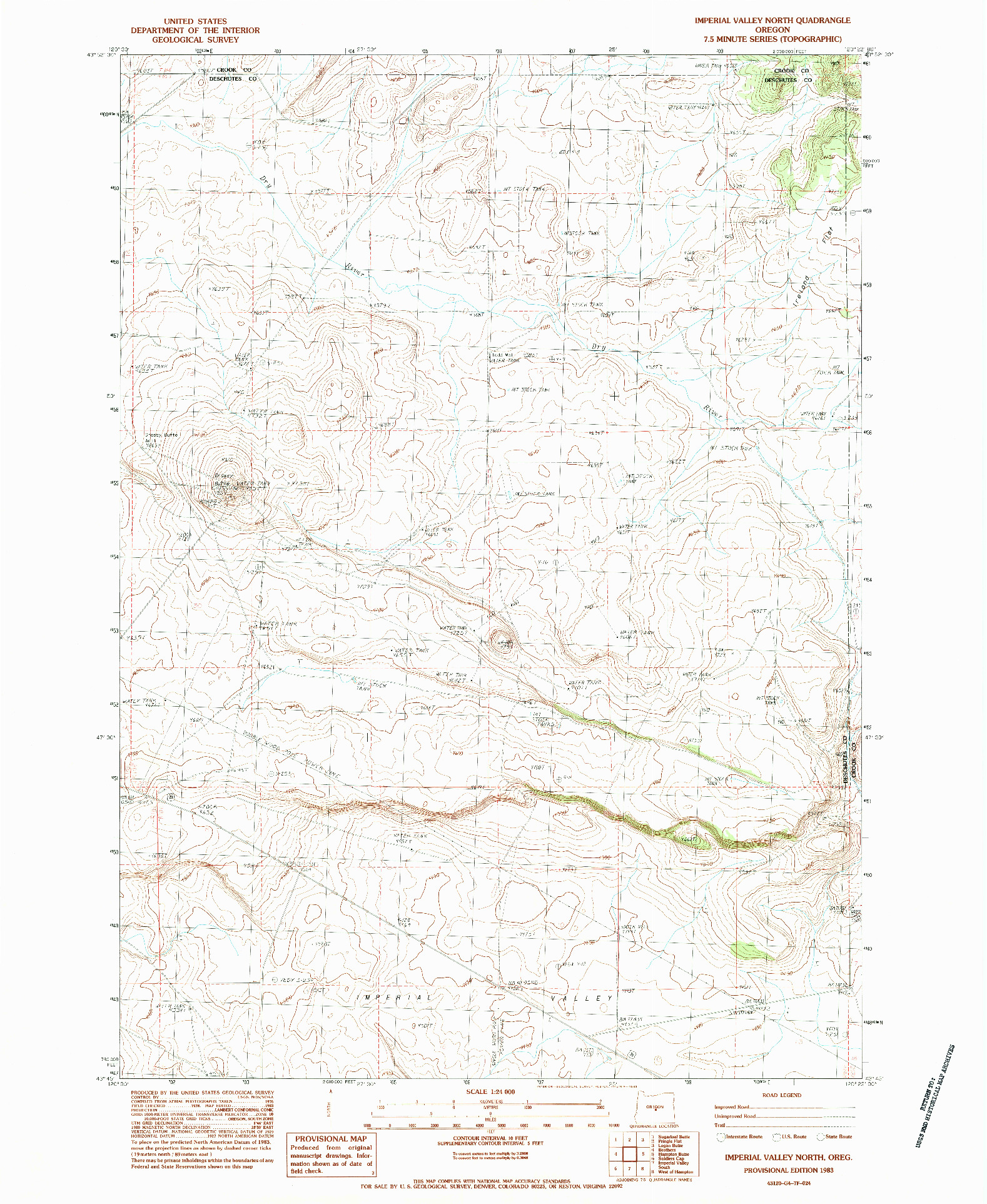 USGS 1:24000-SCALE QUADRANGLE FOR IMPERIAL VALLEY NORTH, OR 1983