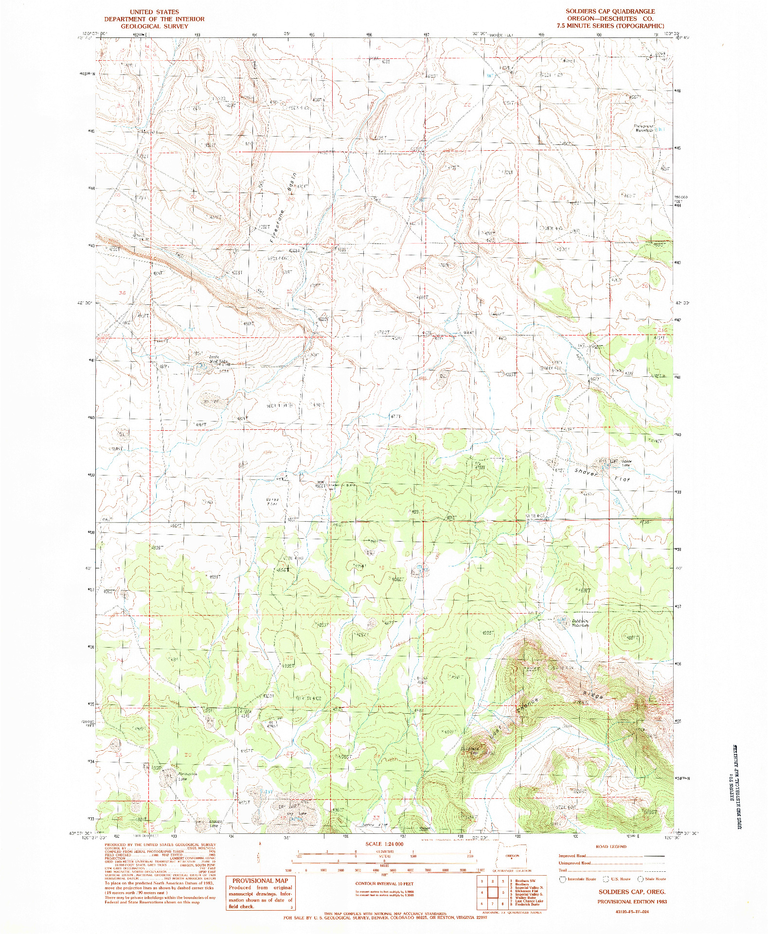 USGS 1:24000-SCALE QUADRANGLE FOR SOLDIERS CAP, OR 1983