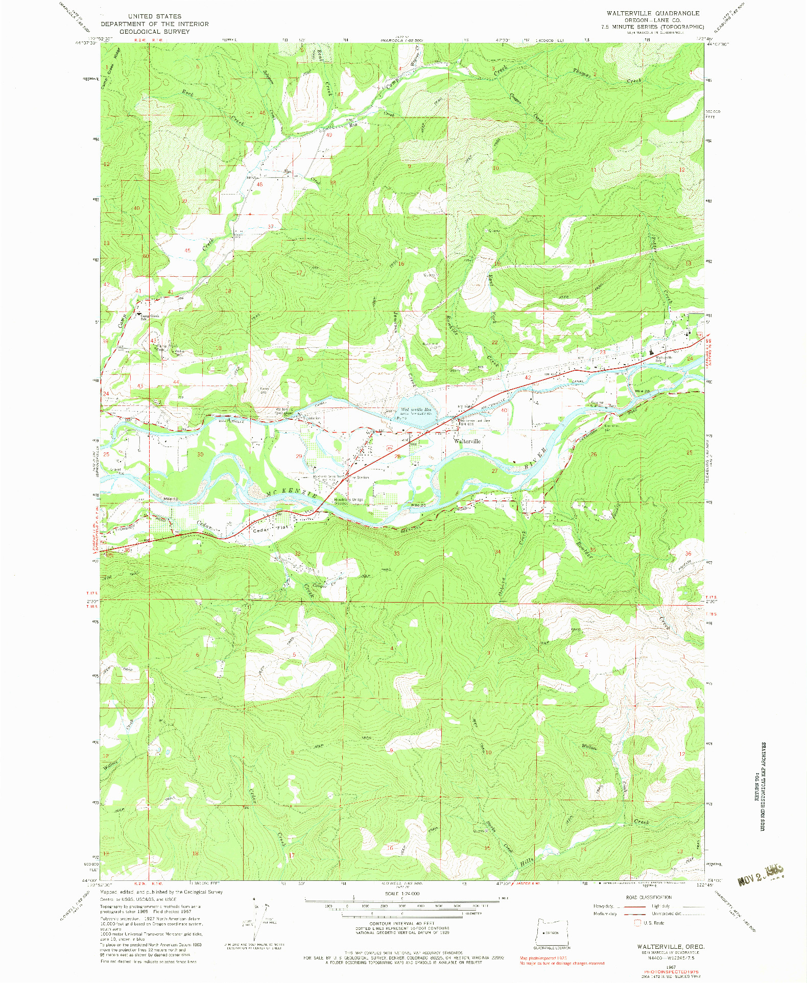 USGS 1:24000-SCALE QUADRANGLE FOR WALTERVILLE, OR 1967