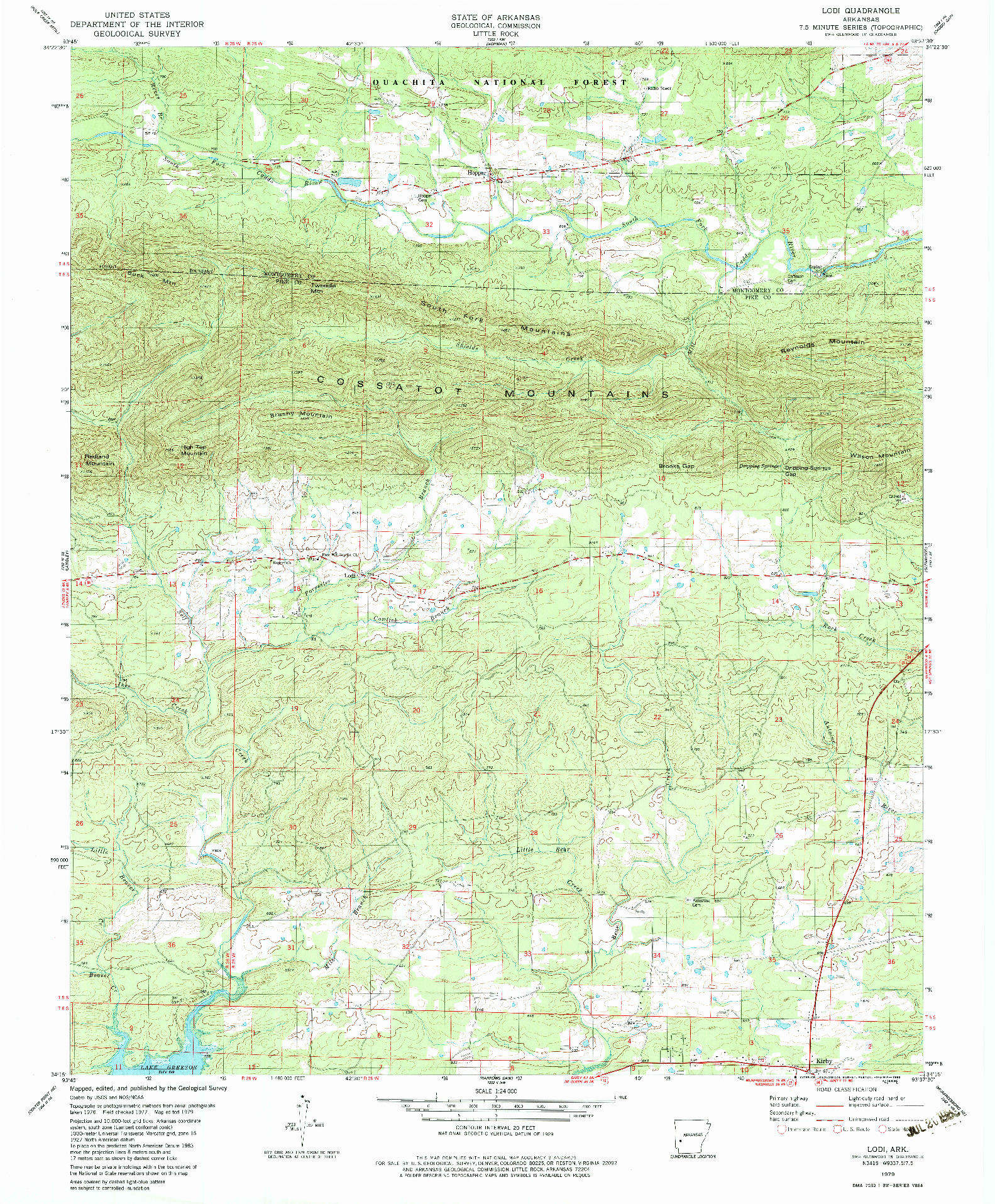 USGS 1:24000-SCALE QUADRANGLE FOR LODI, AR 1979