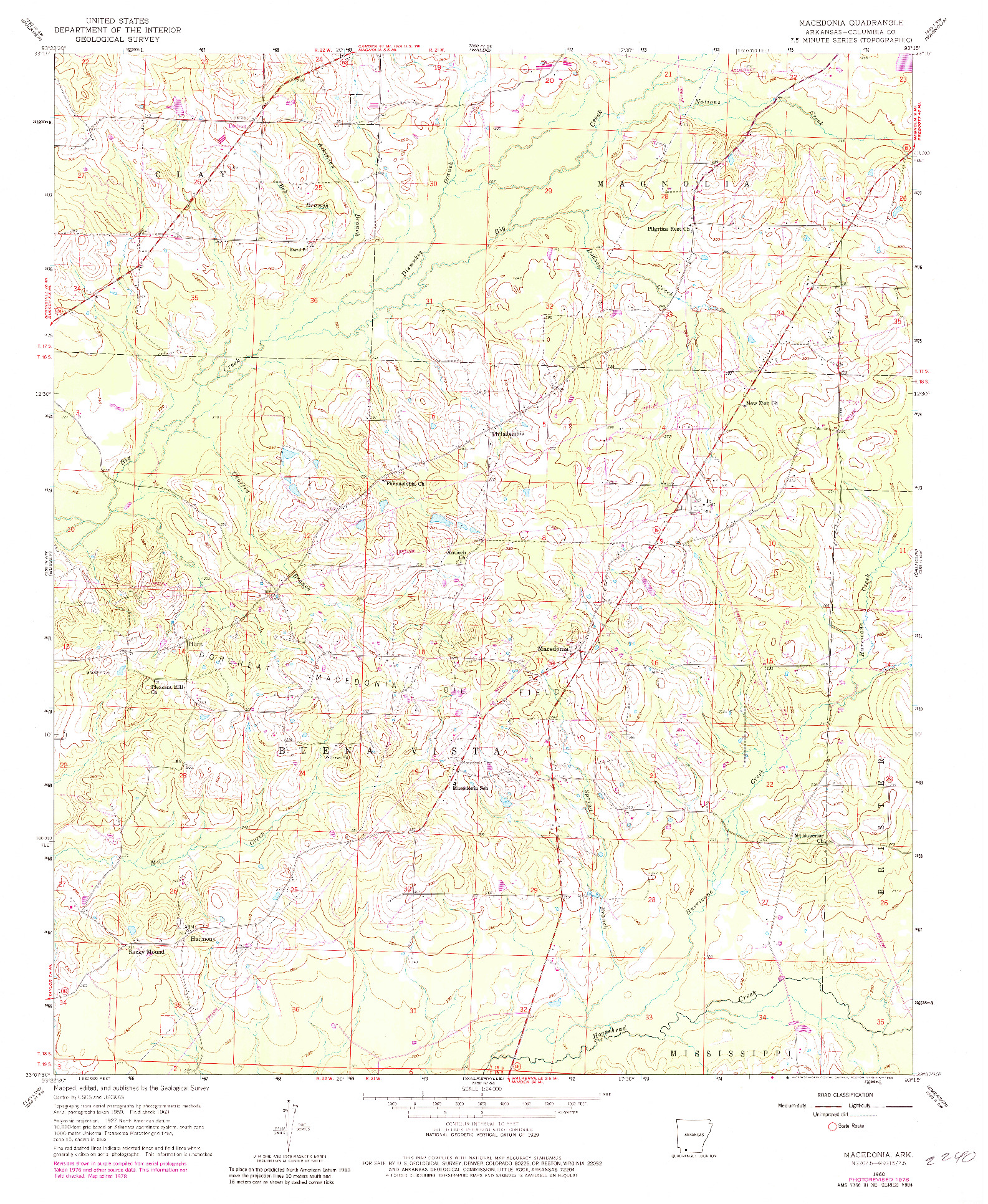 USGS 1:24000-SCALE QUADRANGLE FOR MACEDONIA, AR 1960