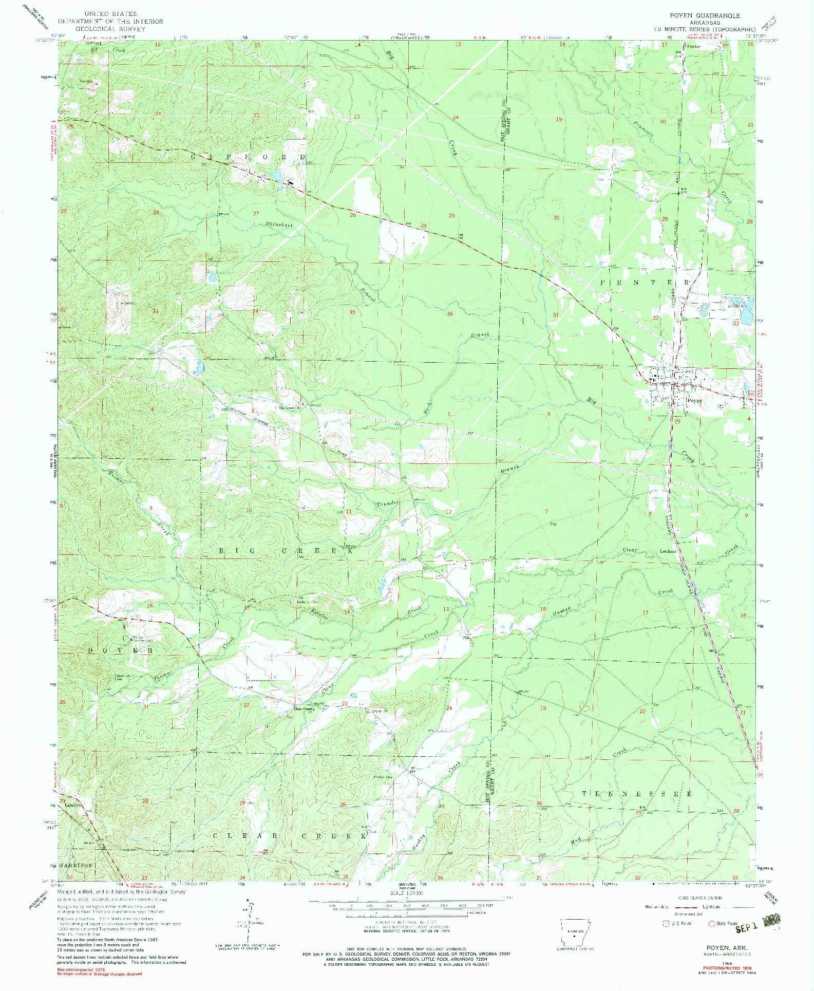 USGS 1:24000-SCALE QUADRANGLE FOR POYEN, AR 1964