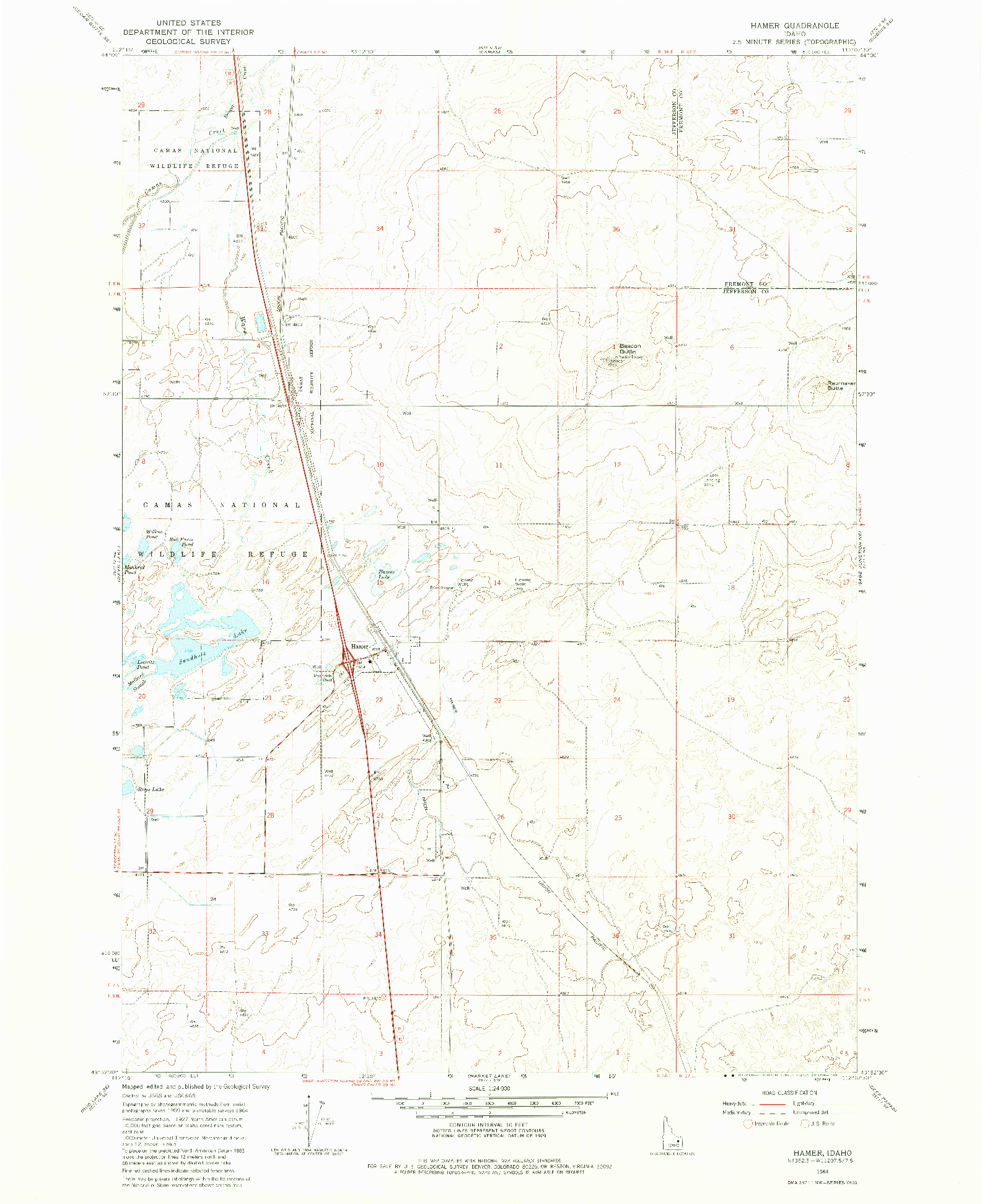 USGS 1:24000-SCALE QUADRANGLE FOR HAMER, ID 1964