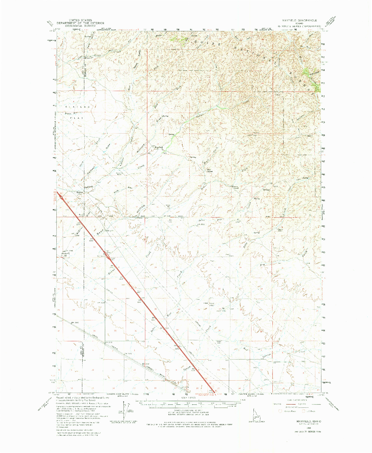 USGS 1:62500-SCALE QUADRANGLE FOR MAYFIELD, ID 1960
