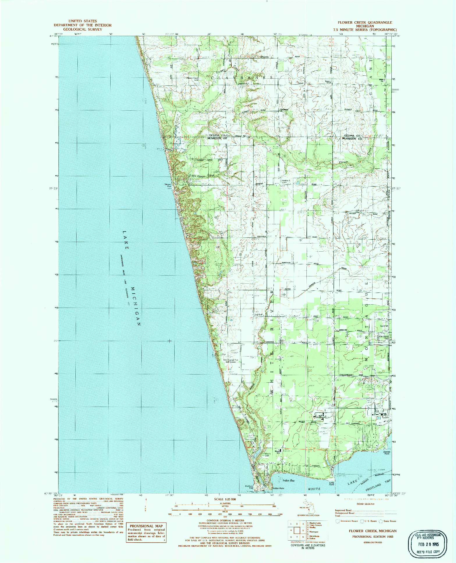 USGS 1:25000-SCALE QUADRANGLE FOR FLOWER CREEK, MI 1983