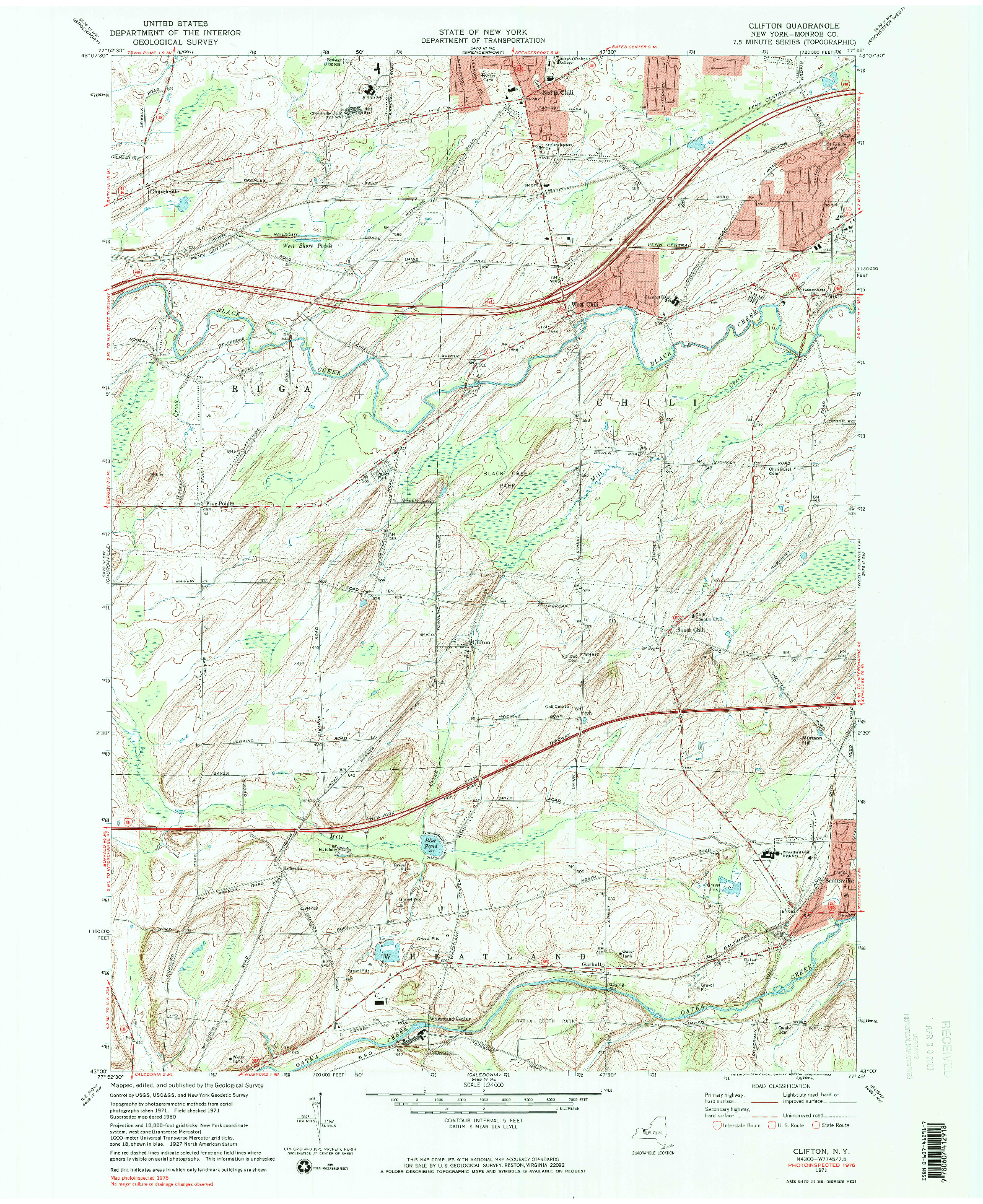 USGS 1:24000-SCALE QUADRANGLE FOR CLIFTON, NY 1971