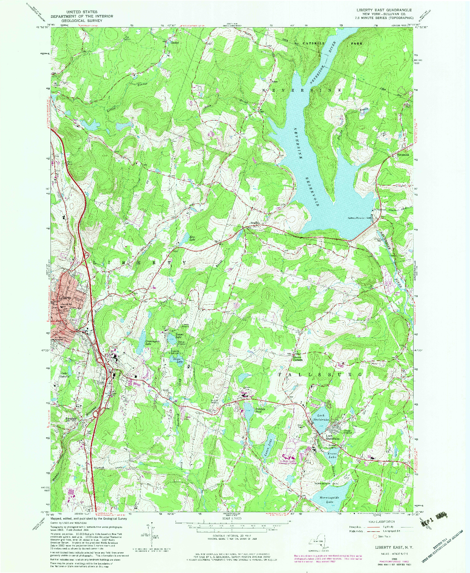 USGS 1:24000-SCALE QUADRANGLE FOR LIBERTY EAST, NY 1966