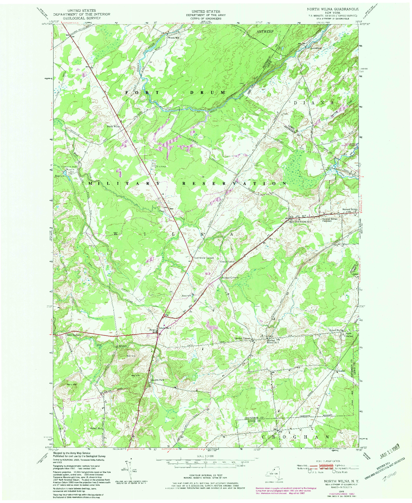 USGS 1:24000-SCALE QUADRANGLE FOR NORTH WILNA, NY 1949