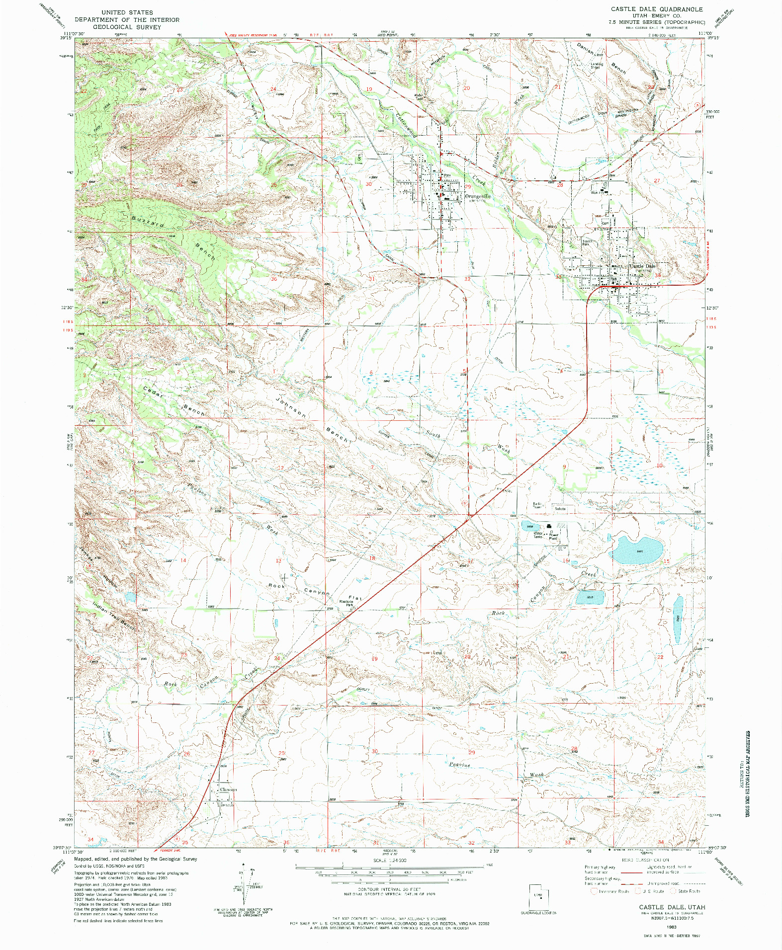 USGS 1:24000-SCALE QUADRANGLE FOR CASTLE DALE, UT 1983