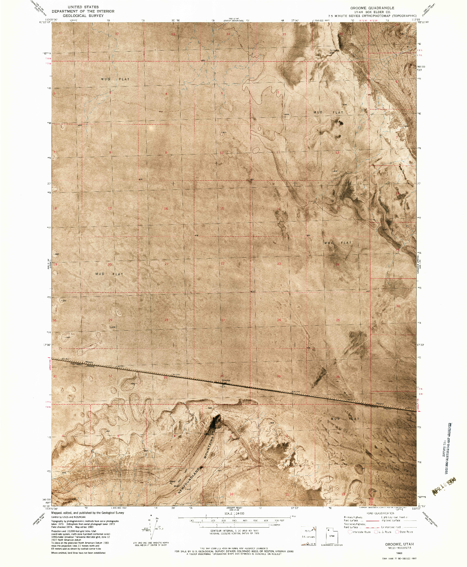 USGS 1:24000-SCALE QUADRANGLE FOR GROOME, UT 1983