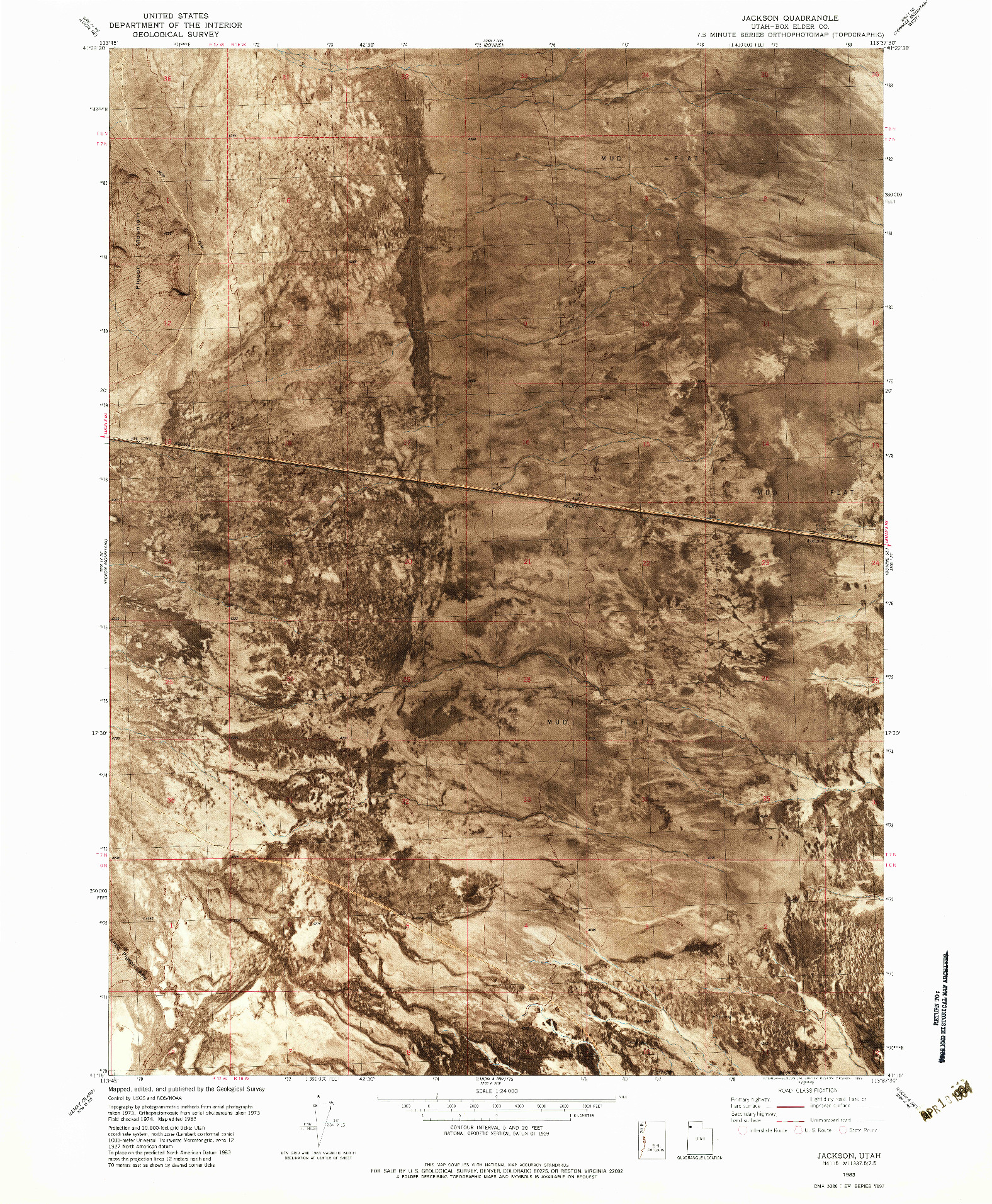 USGS 1:24000-SCALE QUADRANGLE FOR JACKSON, UT 1983