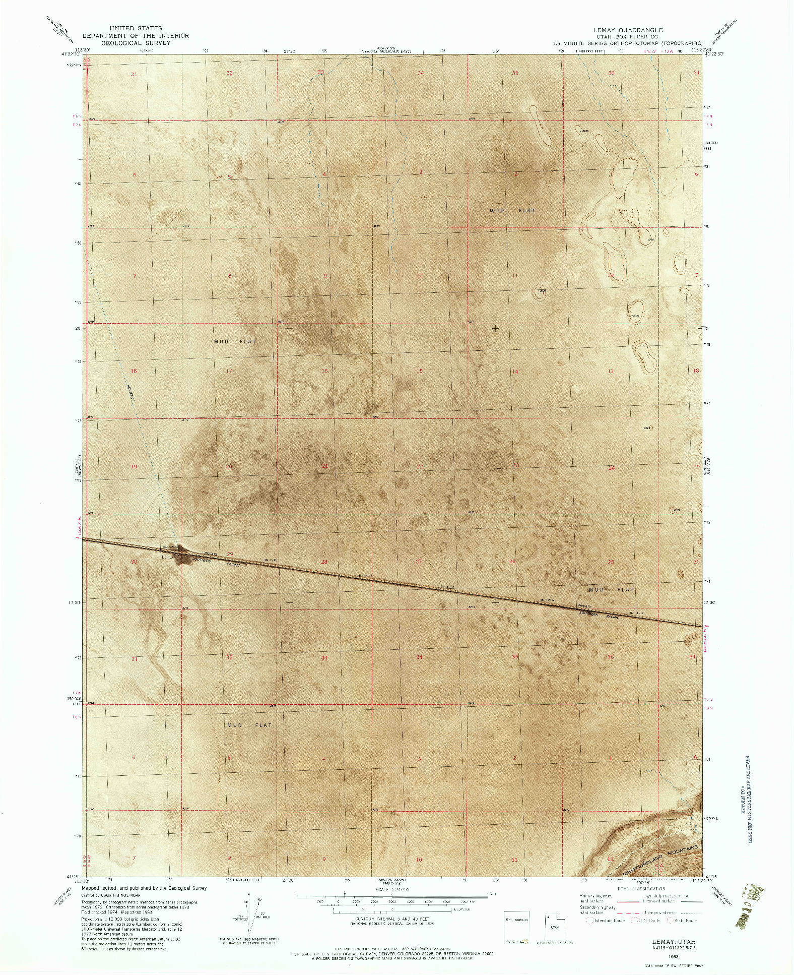 USGS 1:24000-SCALE QUADRANGLE FOR LEMAY, UT 1983
