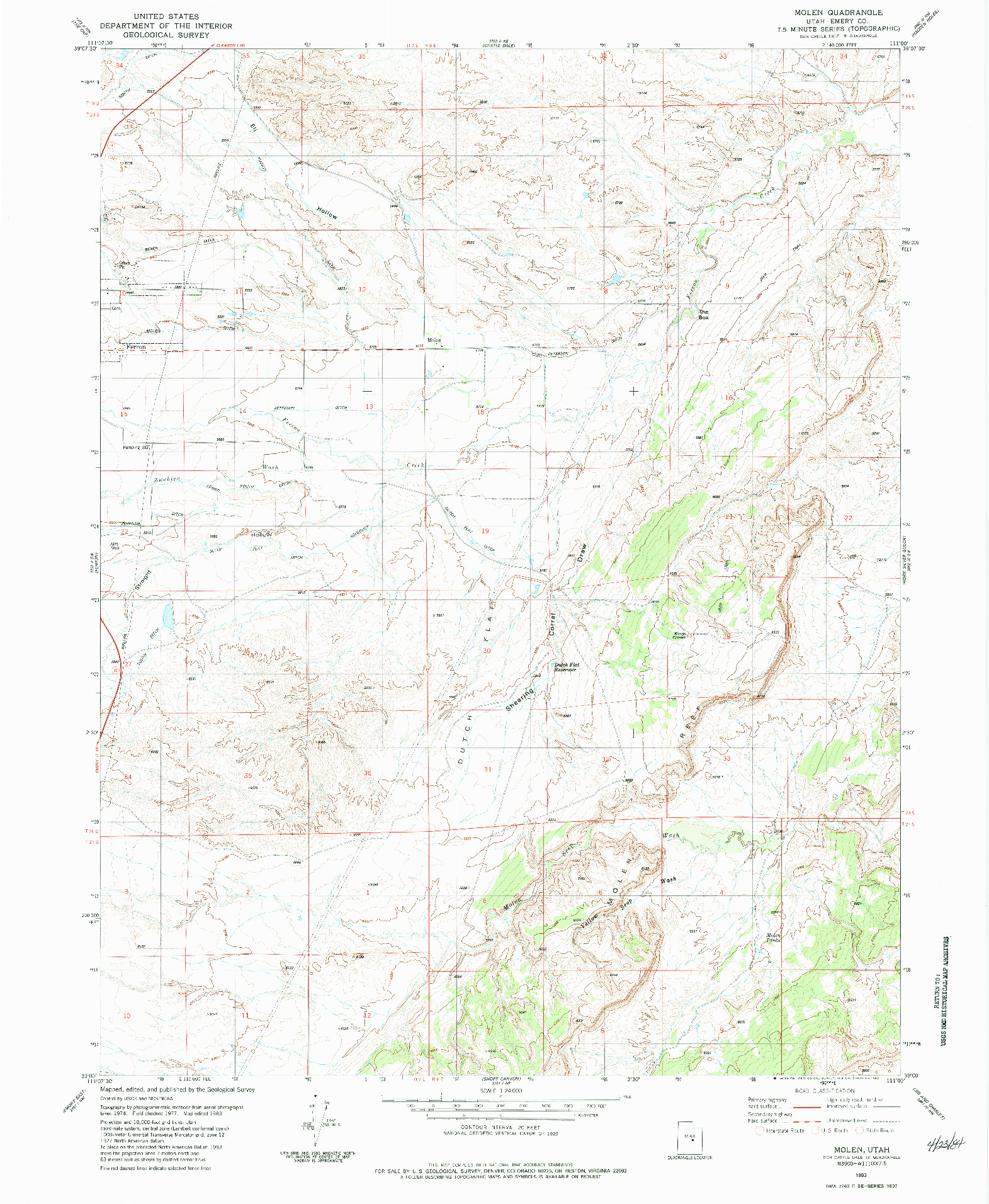 USGS 1:24000-SCALE QUADRANGLE FOR MOLEN, UT 1983