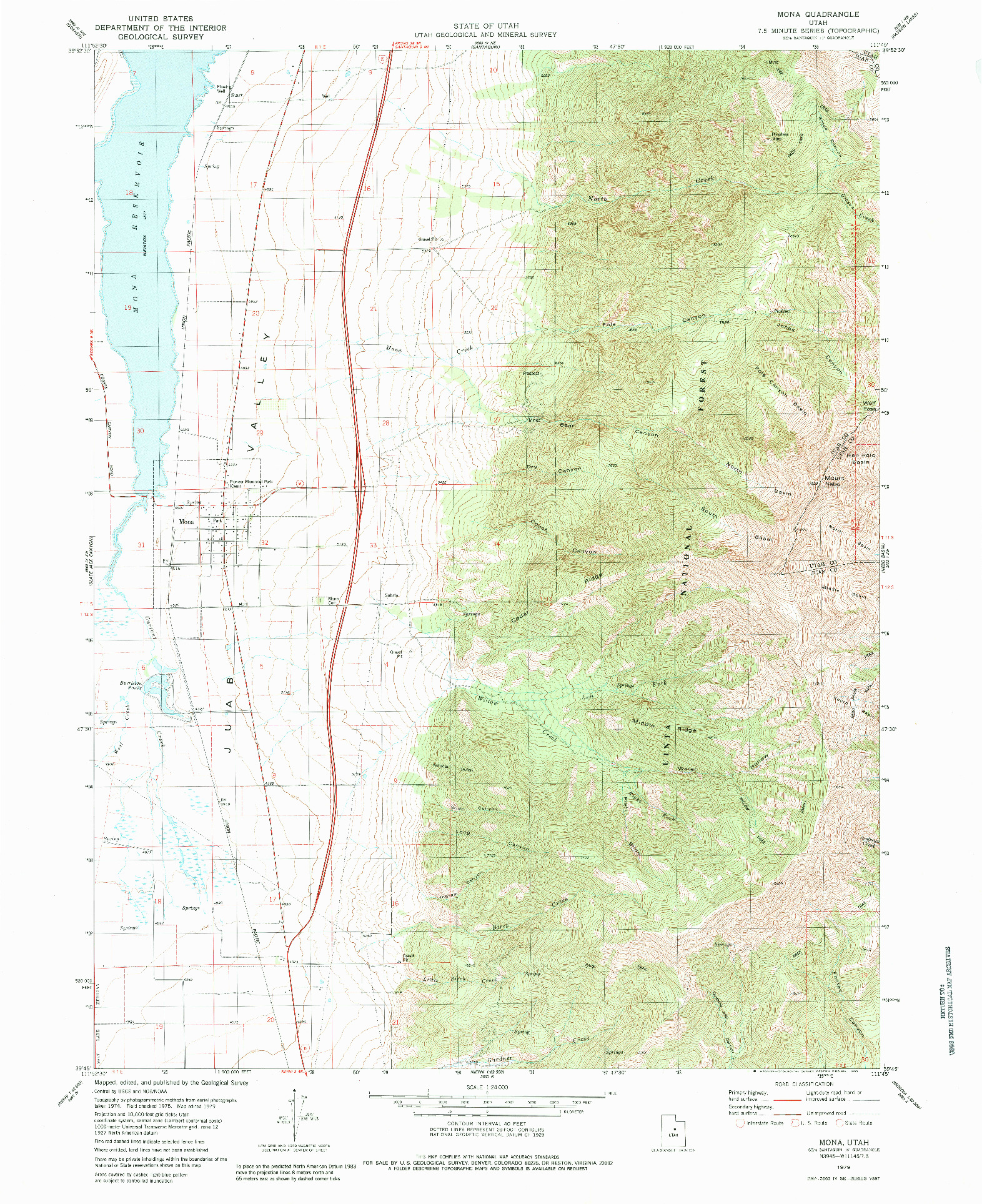 USGS 1:24000-SCALE QUADRANGLE FOR MONA, UT 1979