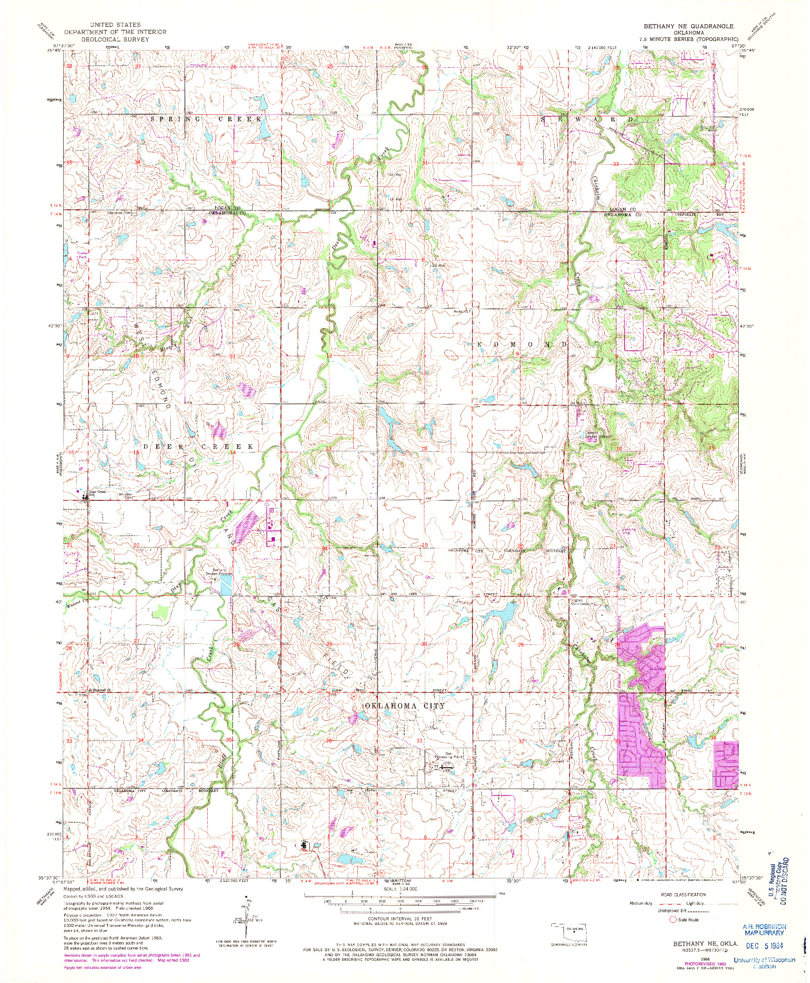 USGS 1:24000-SCALE QUADRANGLE FOR BETHANY NE, OK 1966
