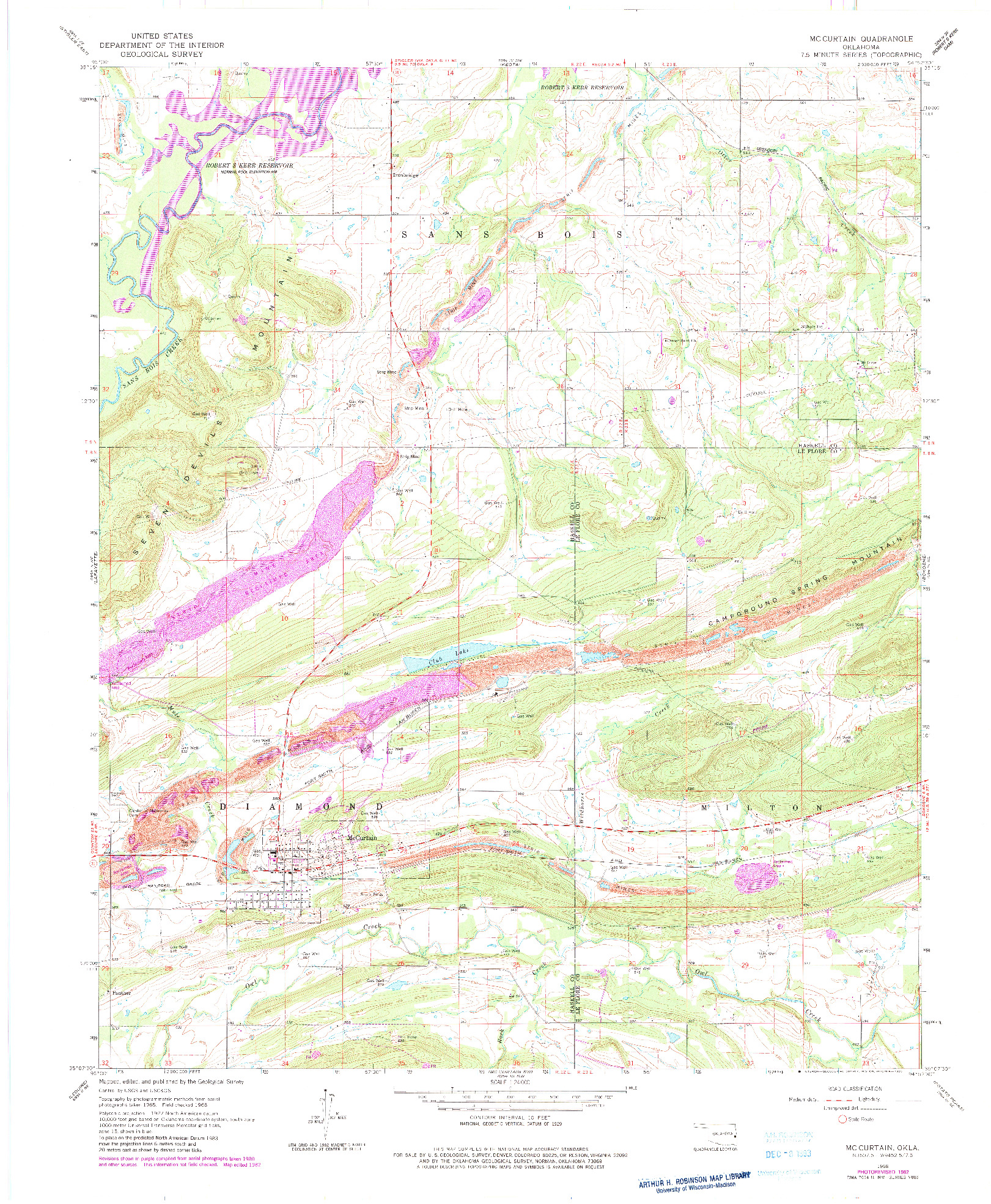 USGS 1:24000-SCALE QUADRANGLE FOR MC CURTAIN, OK 1968