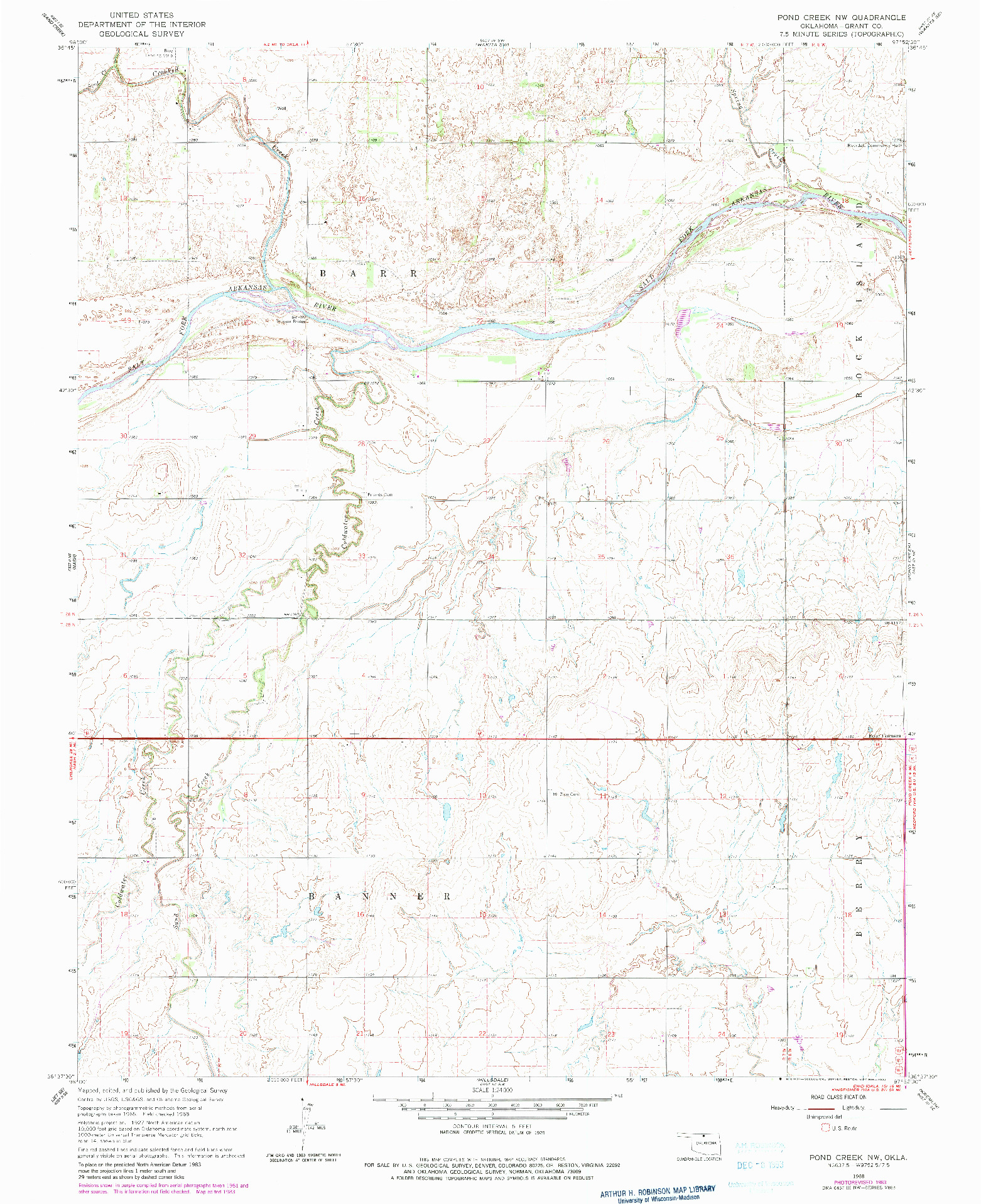 USGS 1:24000-SCALE QUADRANGLE FOR POND CREEK NW, OK 1968
