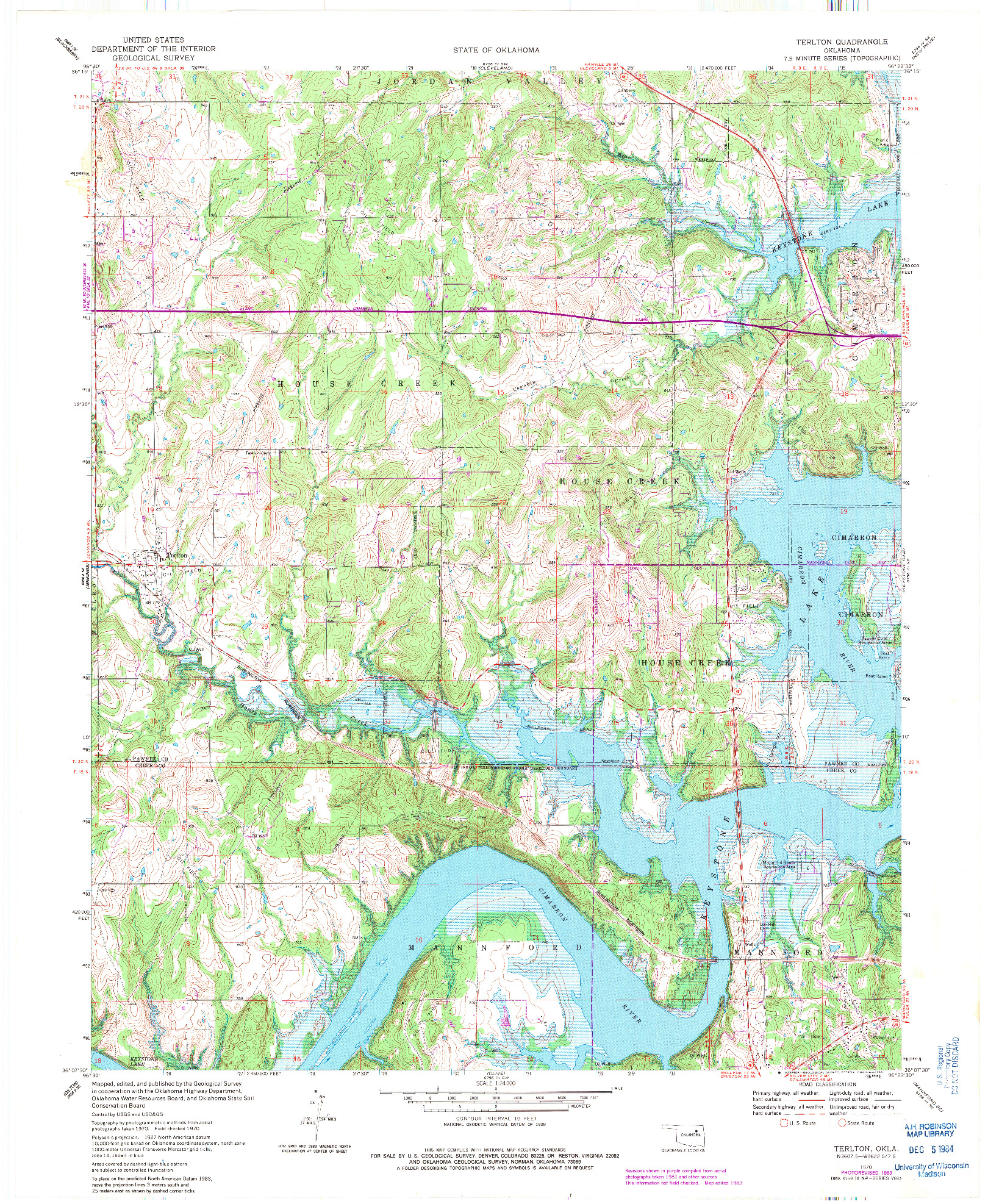 USGS 1:24000-SCALE QUADRANGLE FOR TERLTON, OK 1970