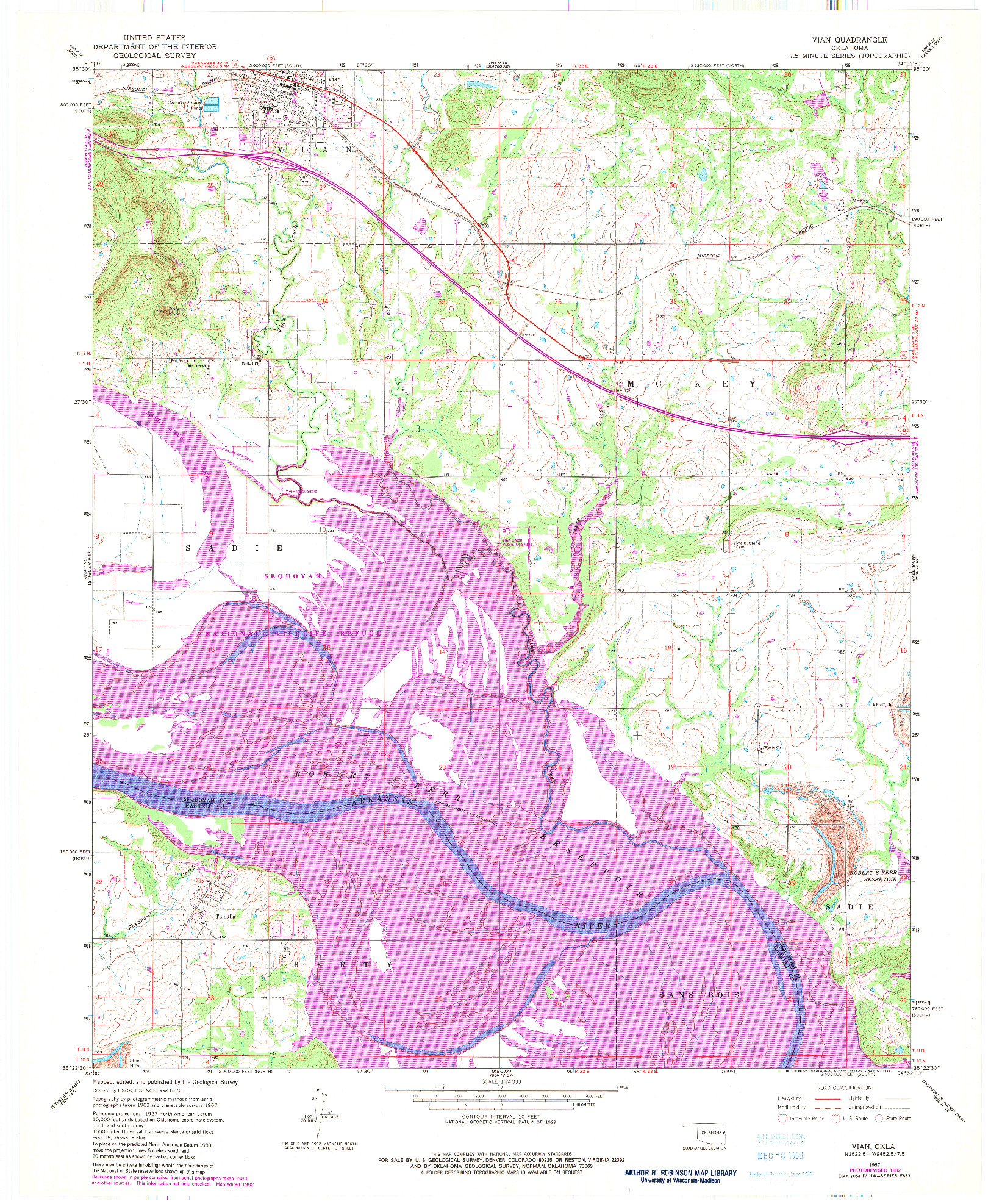 USGS 1:24000-SCALE QUADRANGLE FOR VIAN, OK 1967