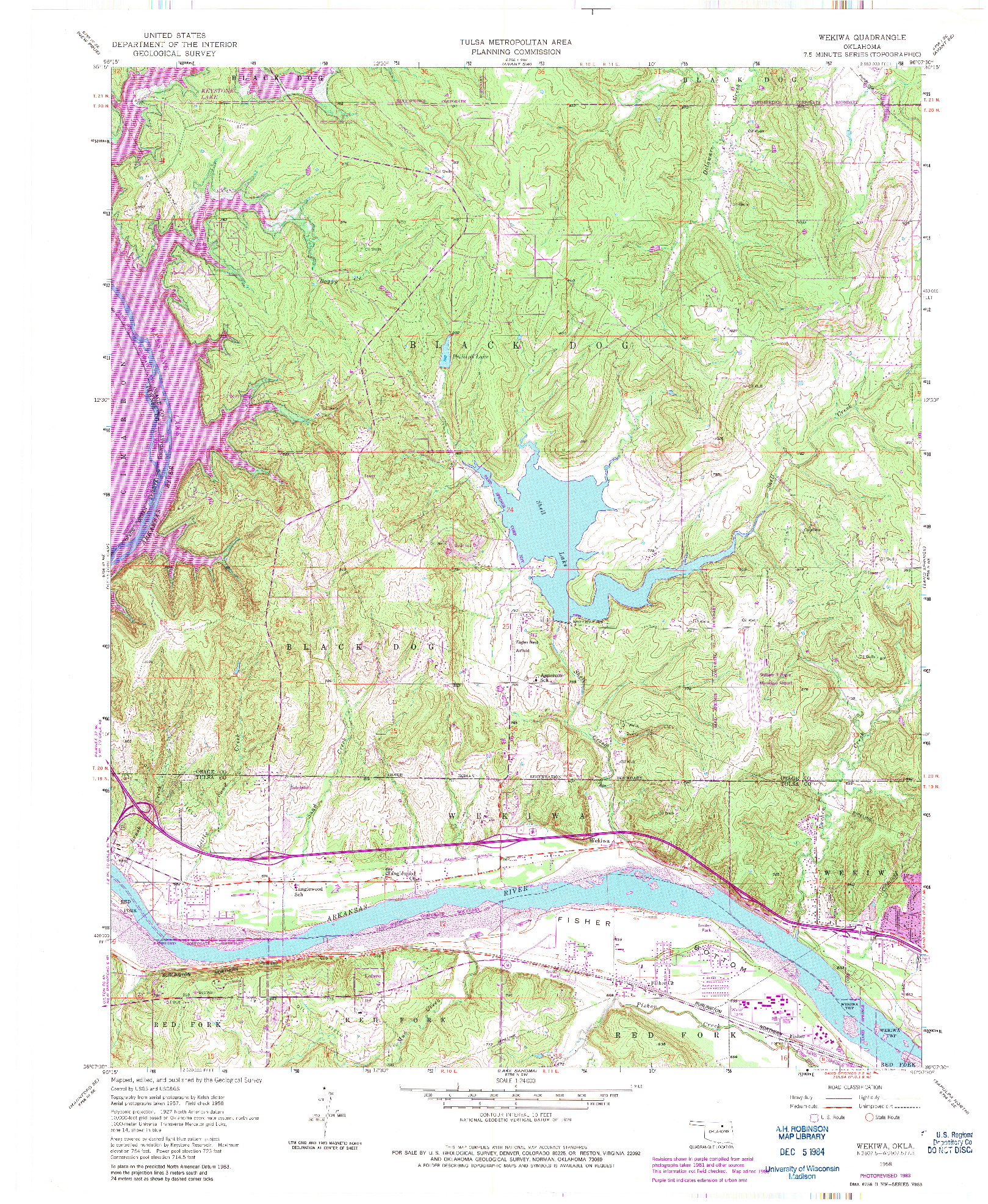 USGS 1:24000-SCALE QUADRANGLE FOR WEKIWA, OK 1958