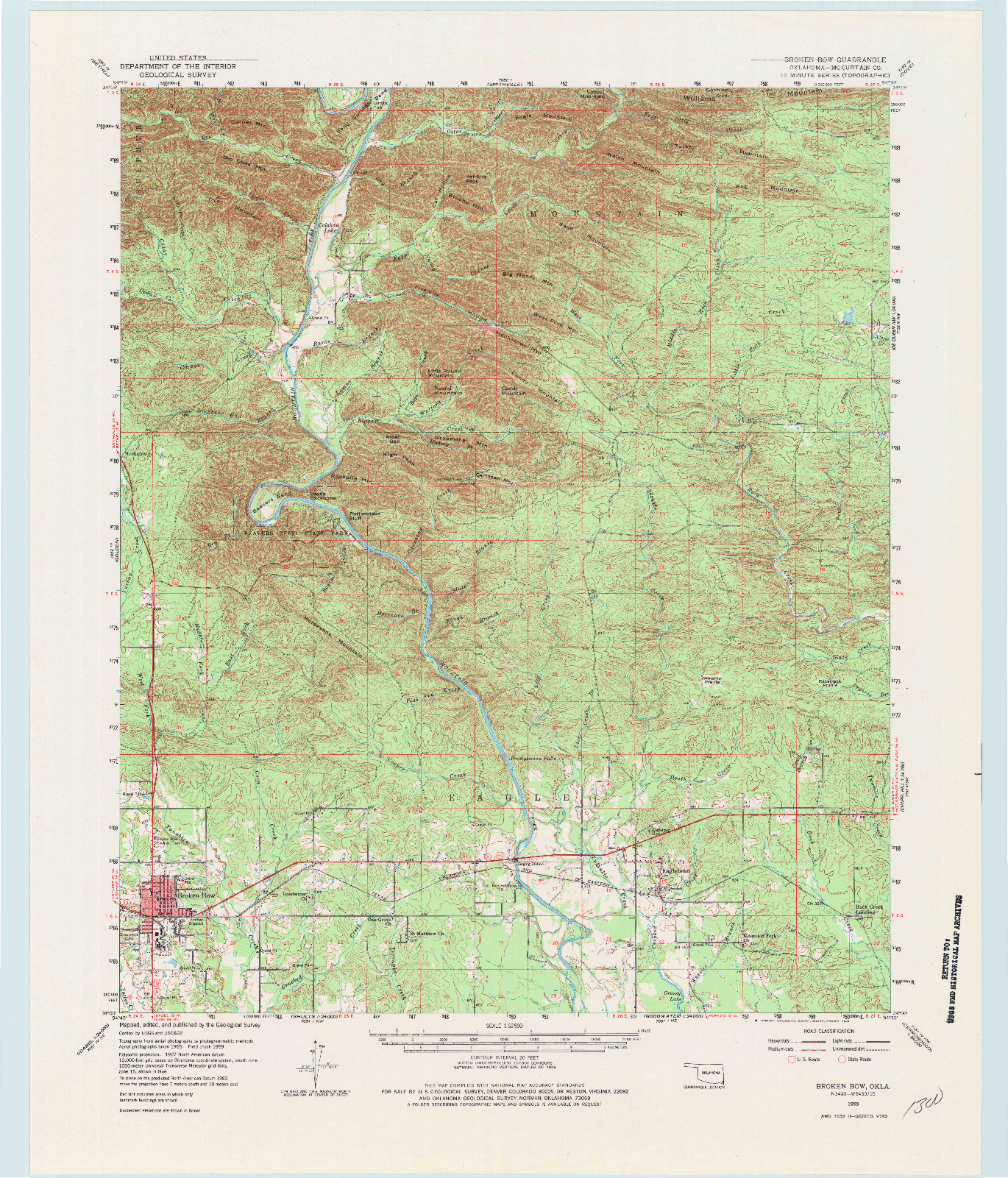 USGS 1:62500-SCALE QUADRANGLE FOR BROKEN BOW, OK 1959