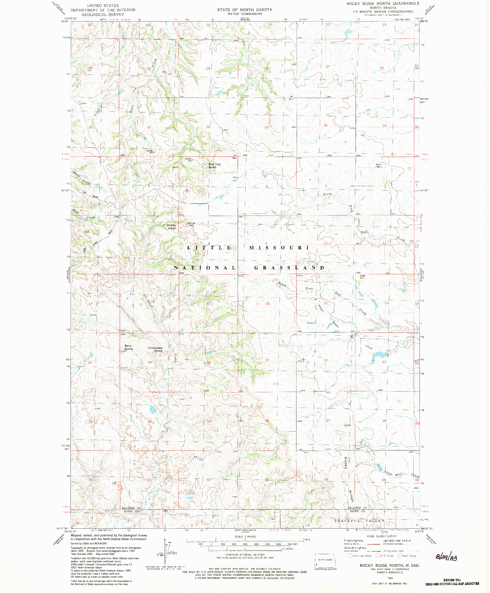 USGS 1:24000-SCALE QUADRANGLE FOR ROCKY RIDGE NORTH, ND 1982