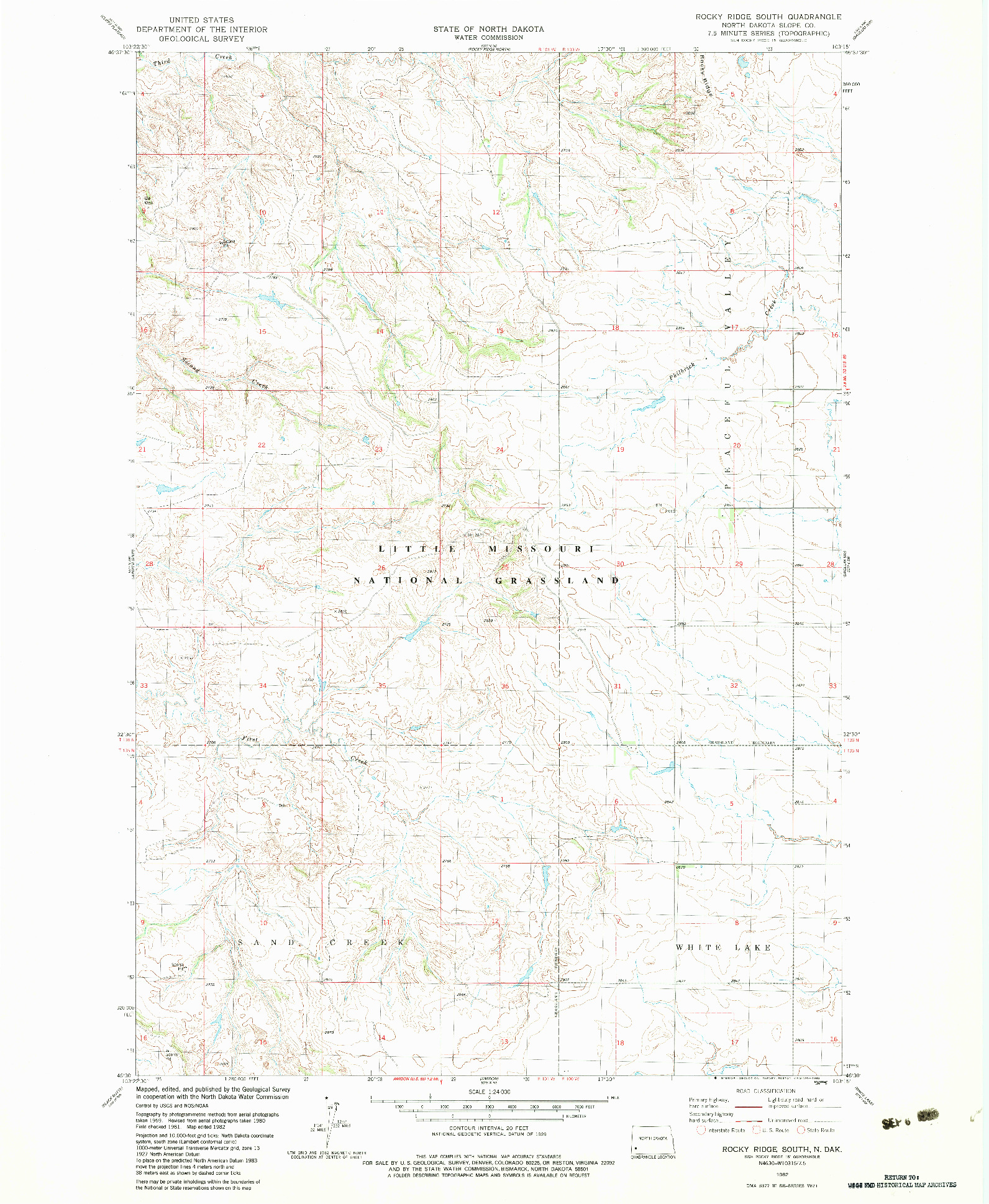 USGS 1:24000-SCALE QUADRANGLE FOR ROCKY RIDGE SOUTH, ND 1982
