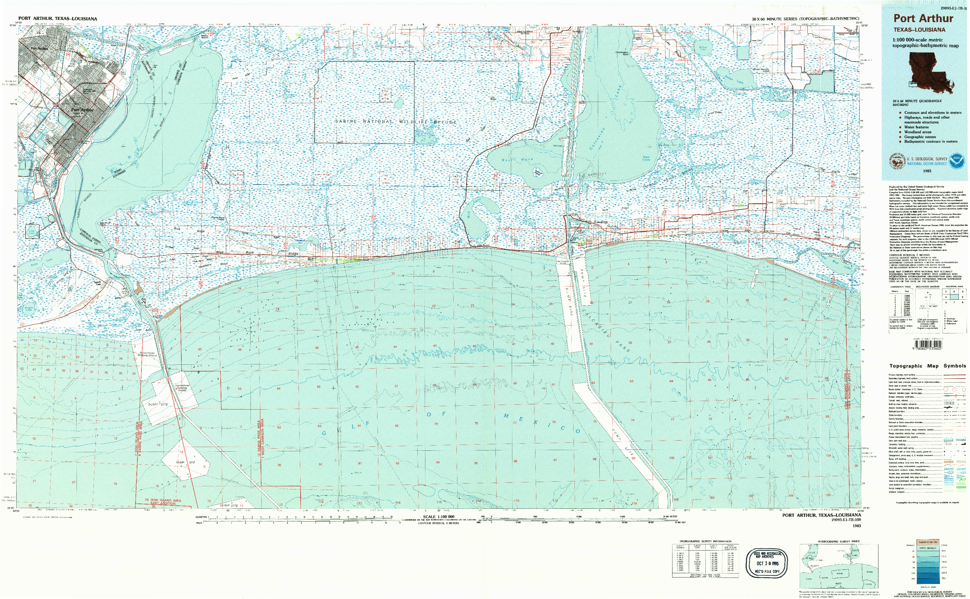 USGS 1:100000-SCALE QUADRANGLE FOR PORT ARTHUR, TX 1983