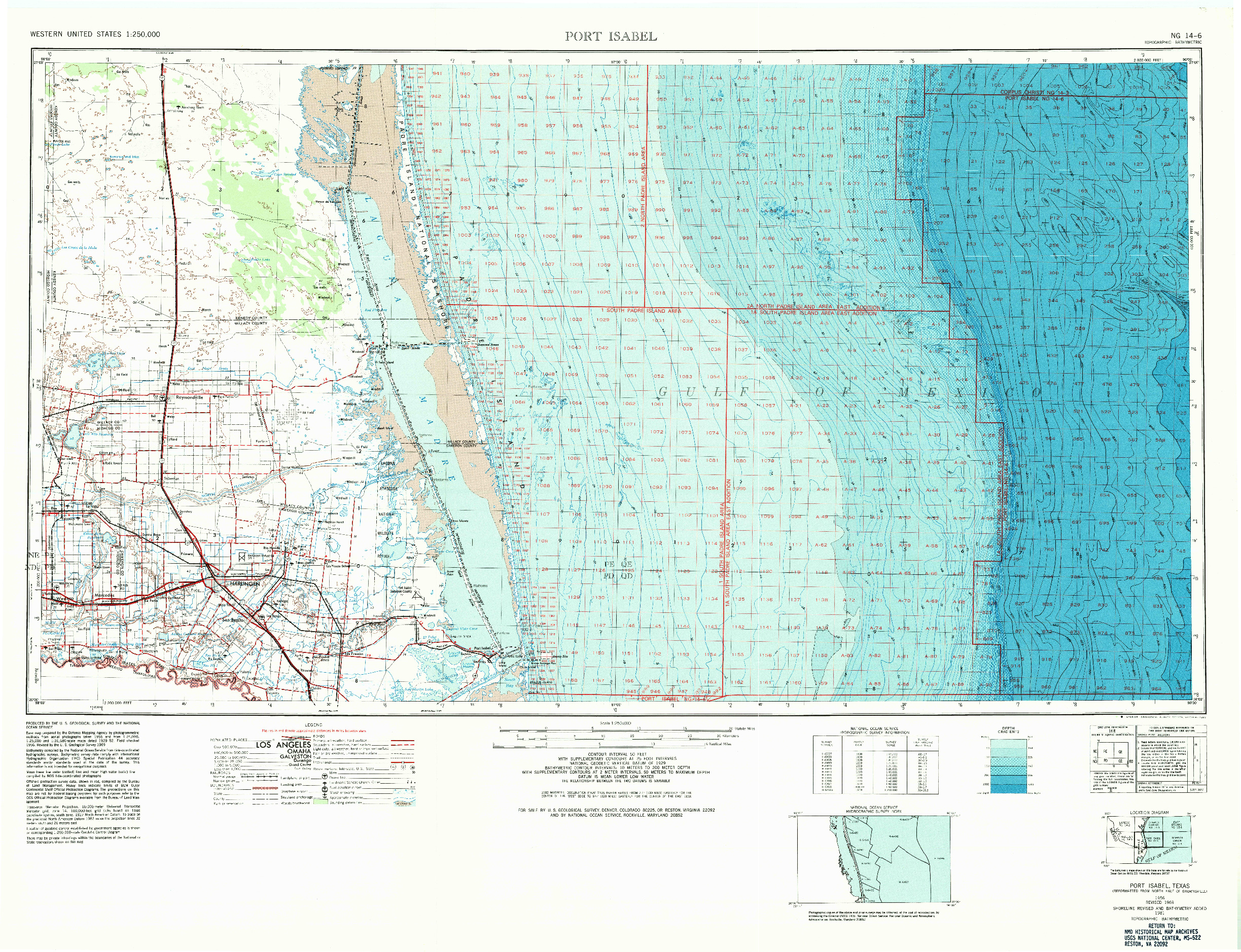 USGS 1:250000-SCALE QUADRANGLE FOR PORT ISABEL, TX 1956