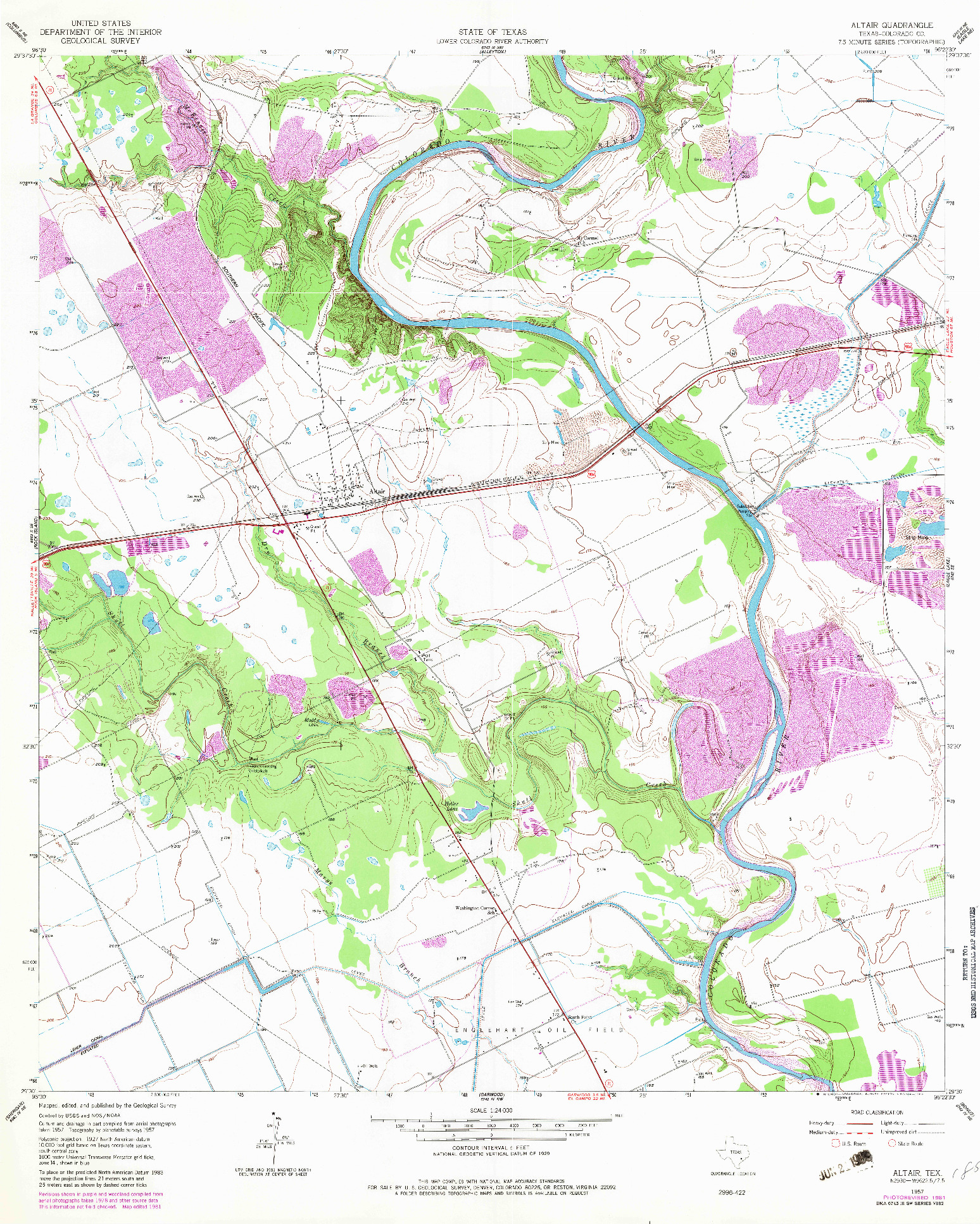 USGS 1:24000-SCALE QUADRANGLE FOR ALTAIR, TX 1957