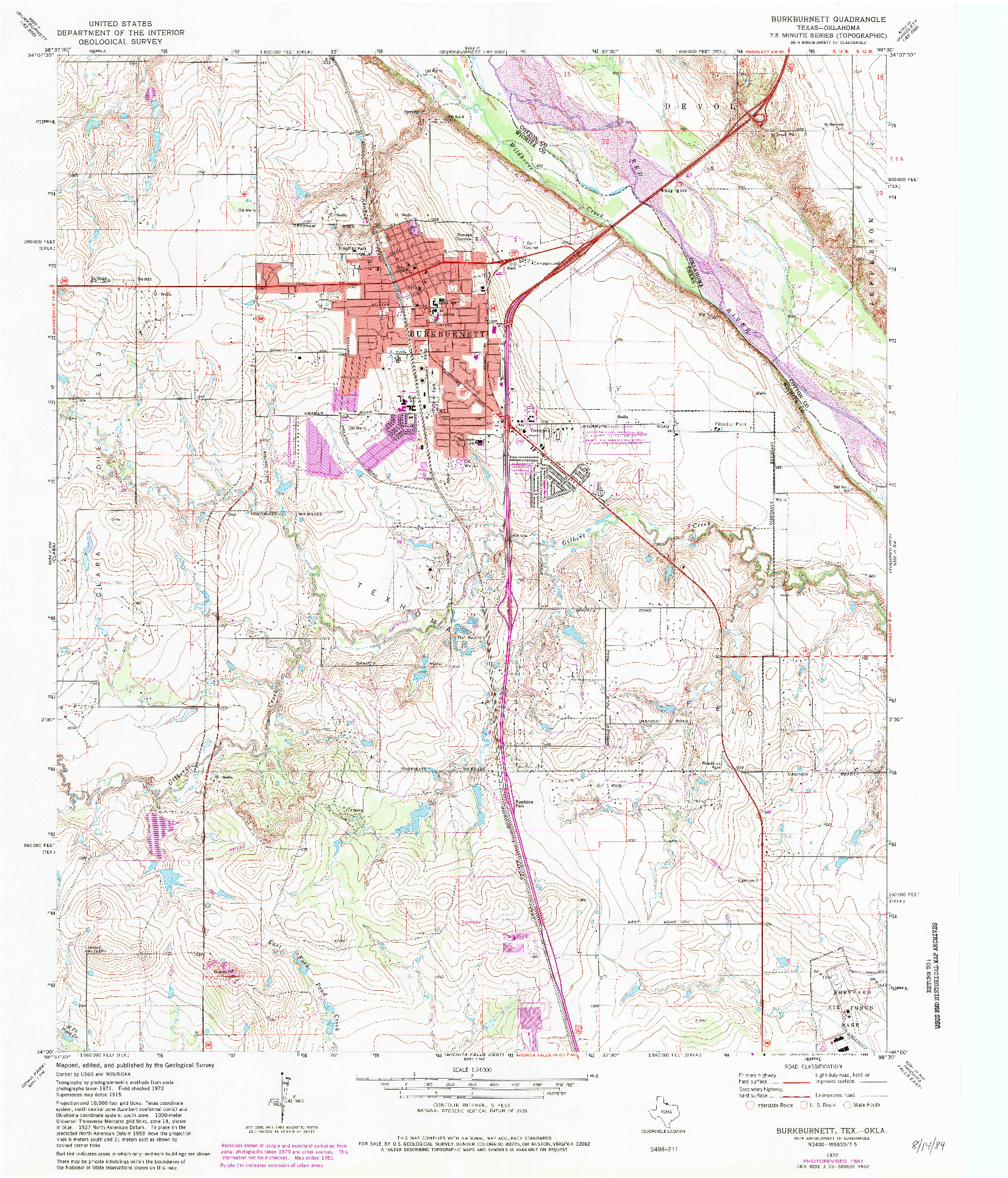 USGS 1:24000-SCALE QUADRANGLE FOR BURKBURNETT, TX 1972