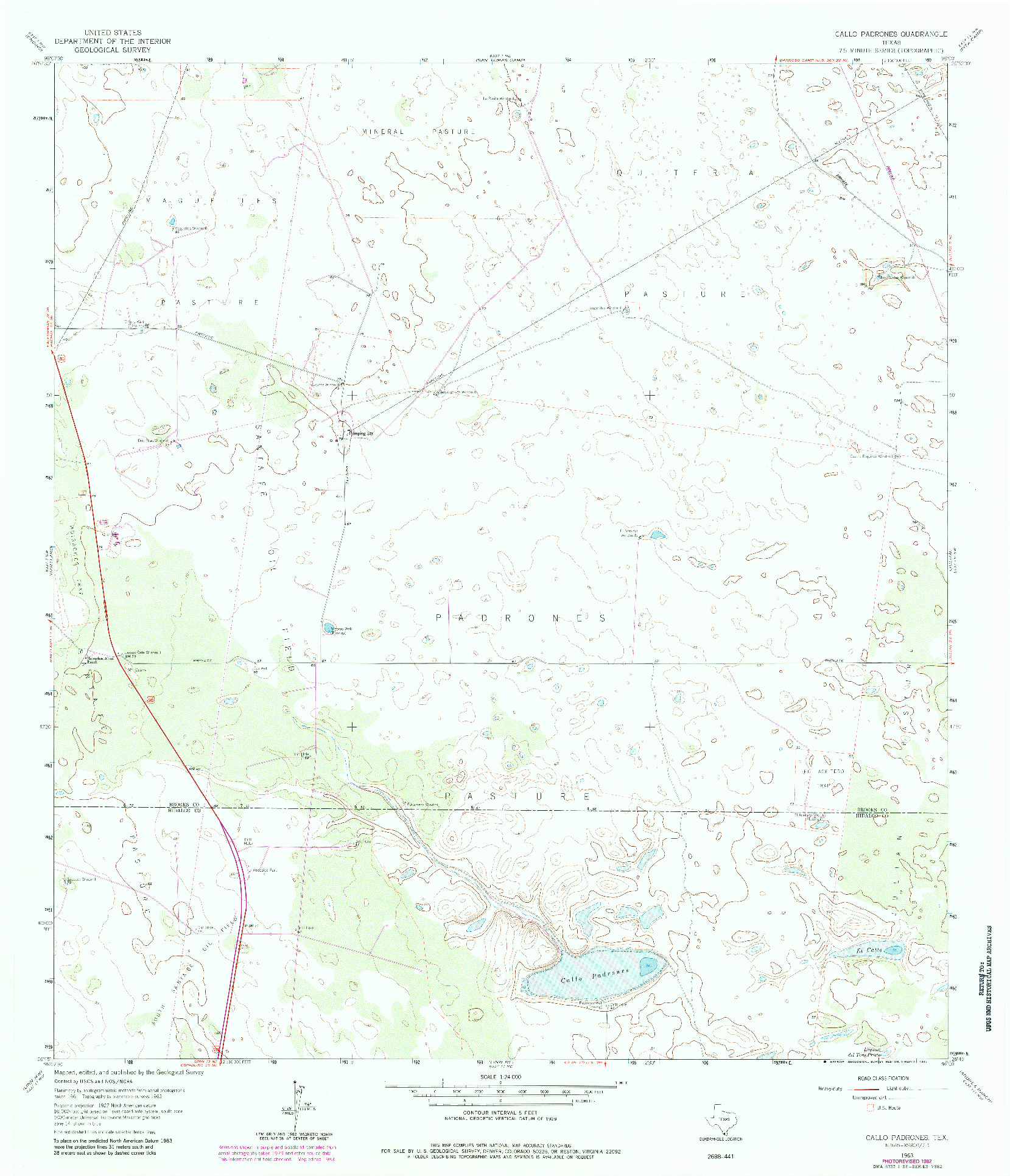 USGS 1:24000-SCALE QUADRANGLE FOR CALLO PADRONES, TX 1963