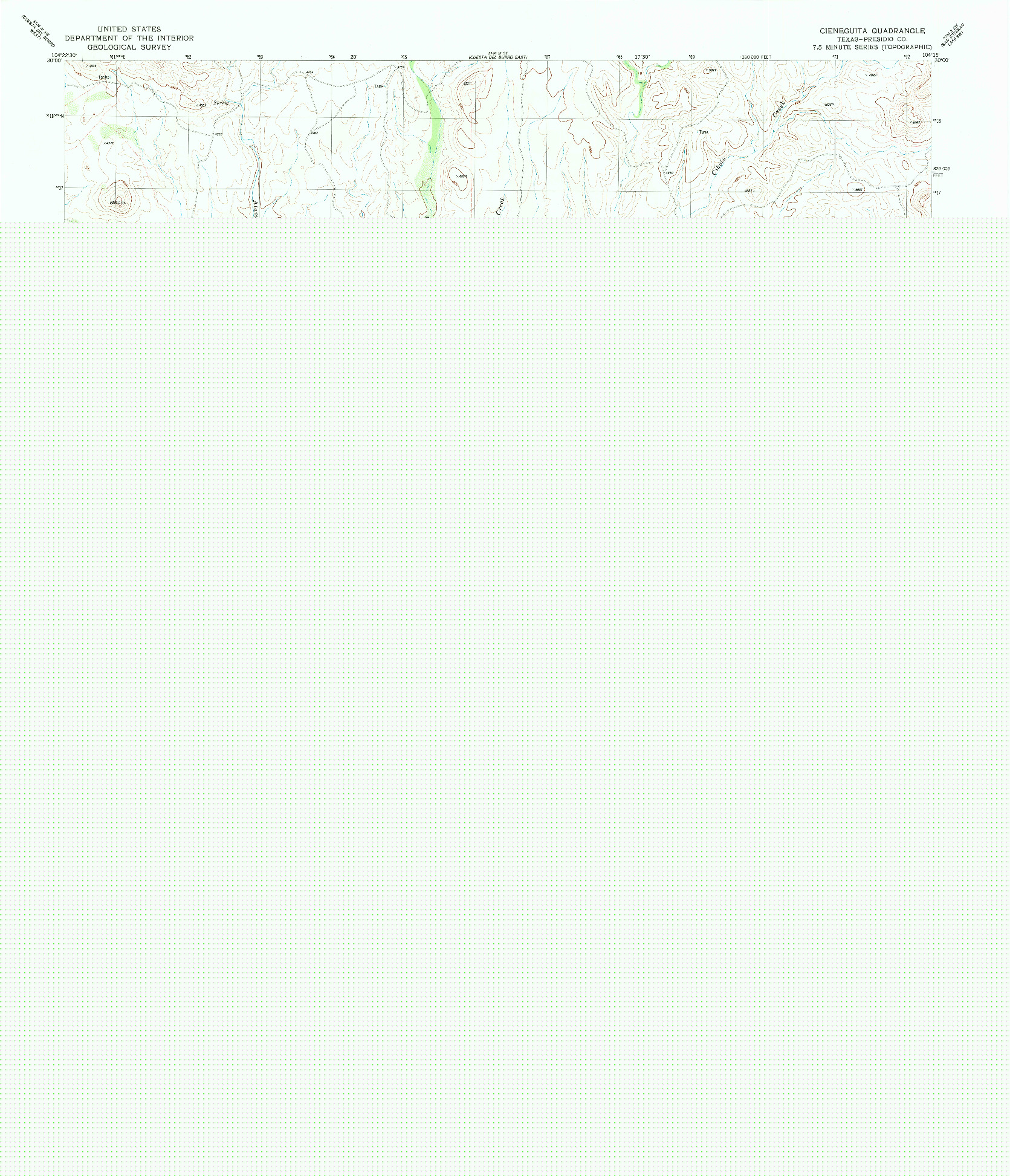 USGS 1:24000-SCALE QUADRANGLE FOR CIENEGUITA, TX 1983