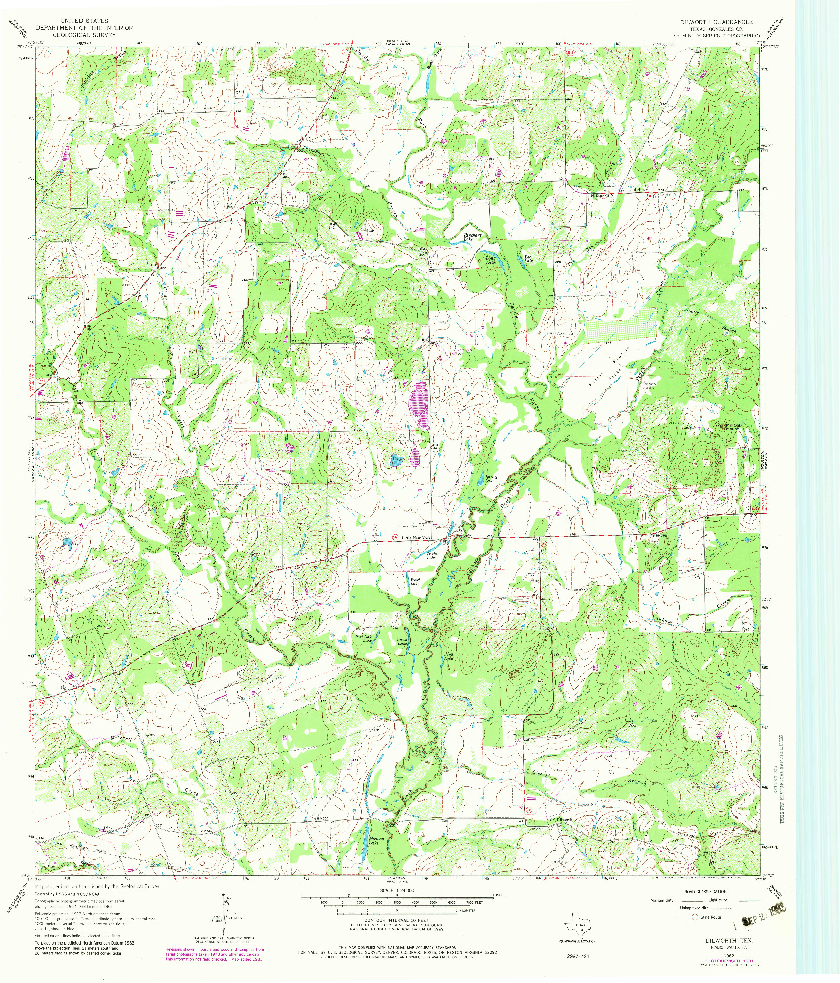 USGS 1:24000-SCALE QUADRANGLE FOR DILWORTH, TX 1962