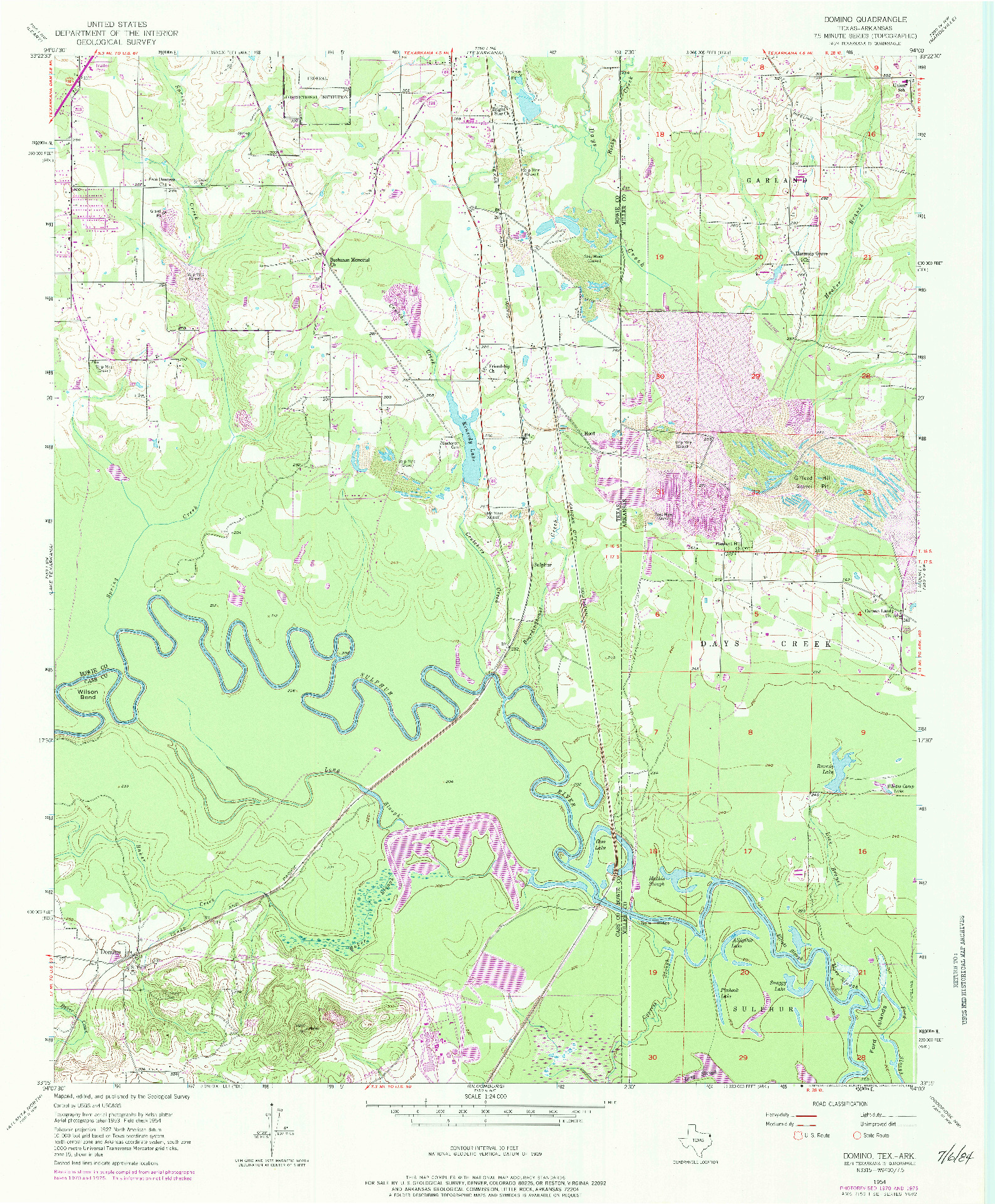 USGS 1:24000-SCALE QUADRANGLE FOR DOMINO, TX 1954